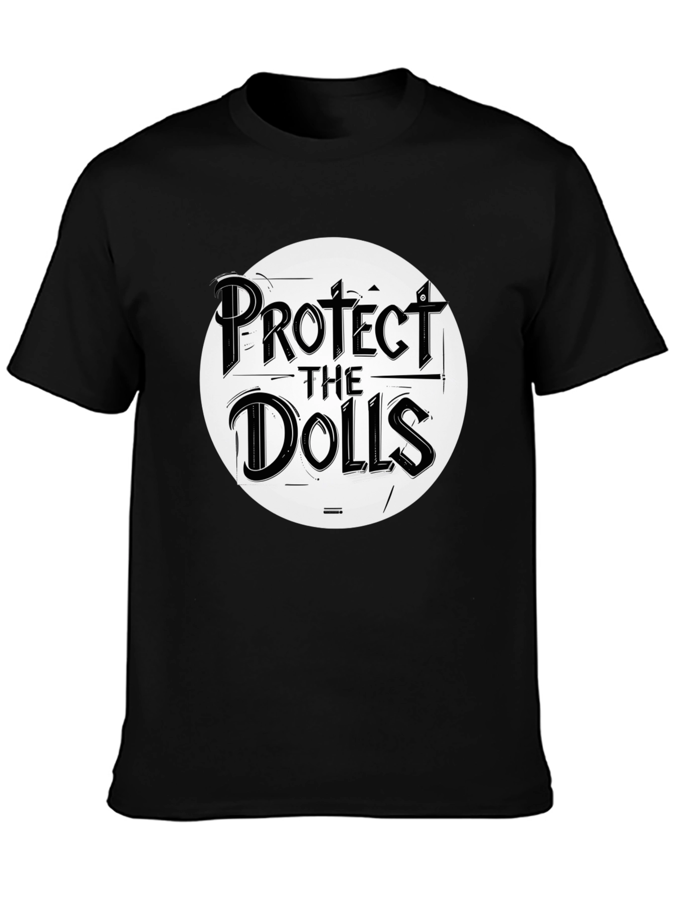 Black Protect the Dolls Graphic Tee - Black Crew Neck T-Shirt view 3