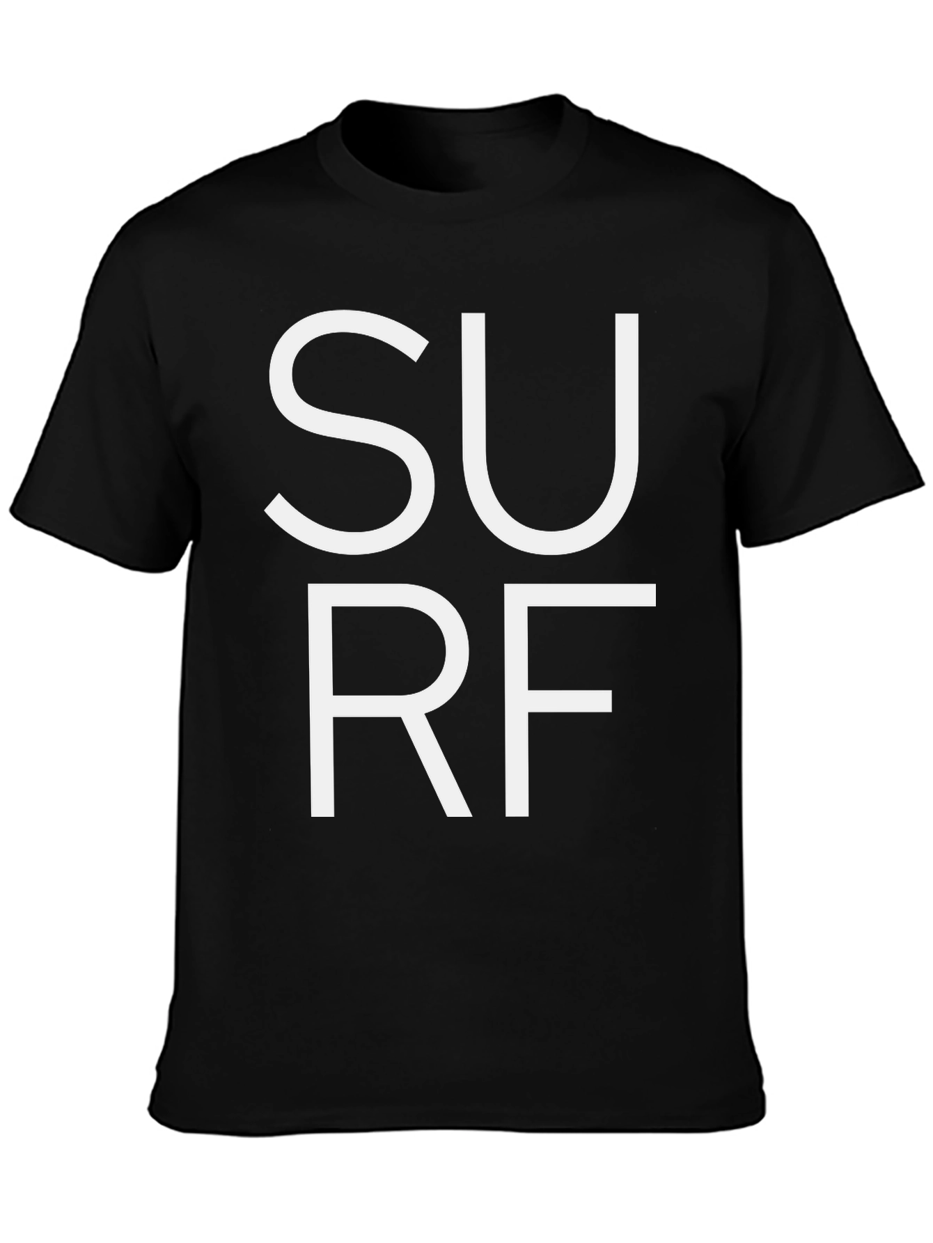 Black Bold 'SURF' Graphic Tee - Black Cotton Blend T-Shirt view 3