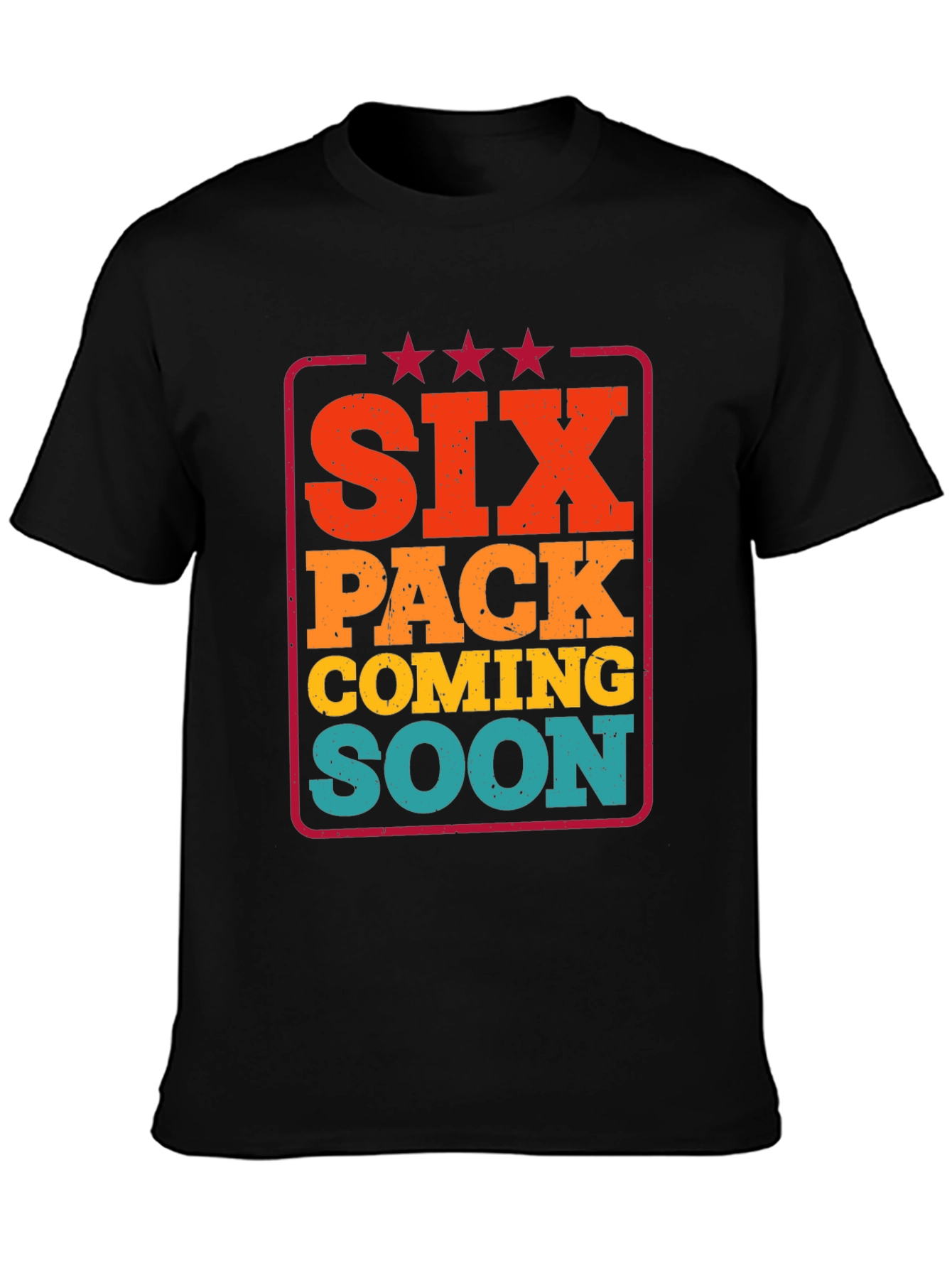 Black Six Pack Coming Soon Men's Black Graphic T-Shirt view 3