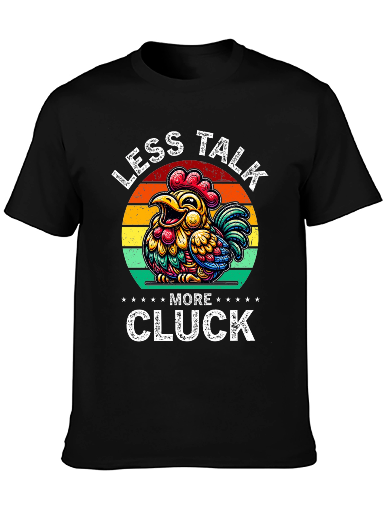 Black Less Talk More Cluck Chicken Graphic Tee view 3
