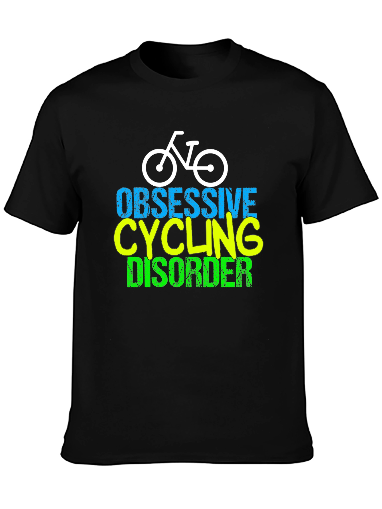 Black Obsessive Cycling Disorder Graphic T-Shirt view 3