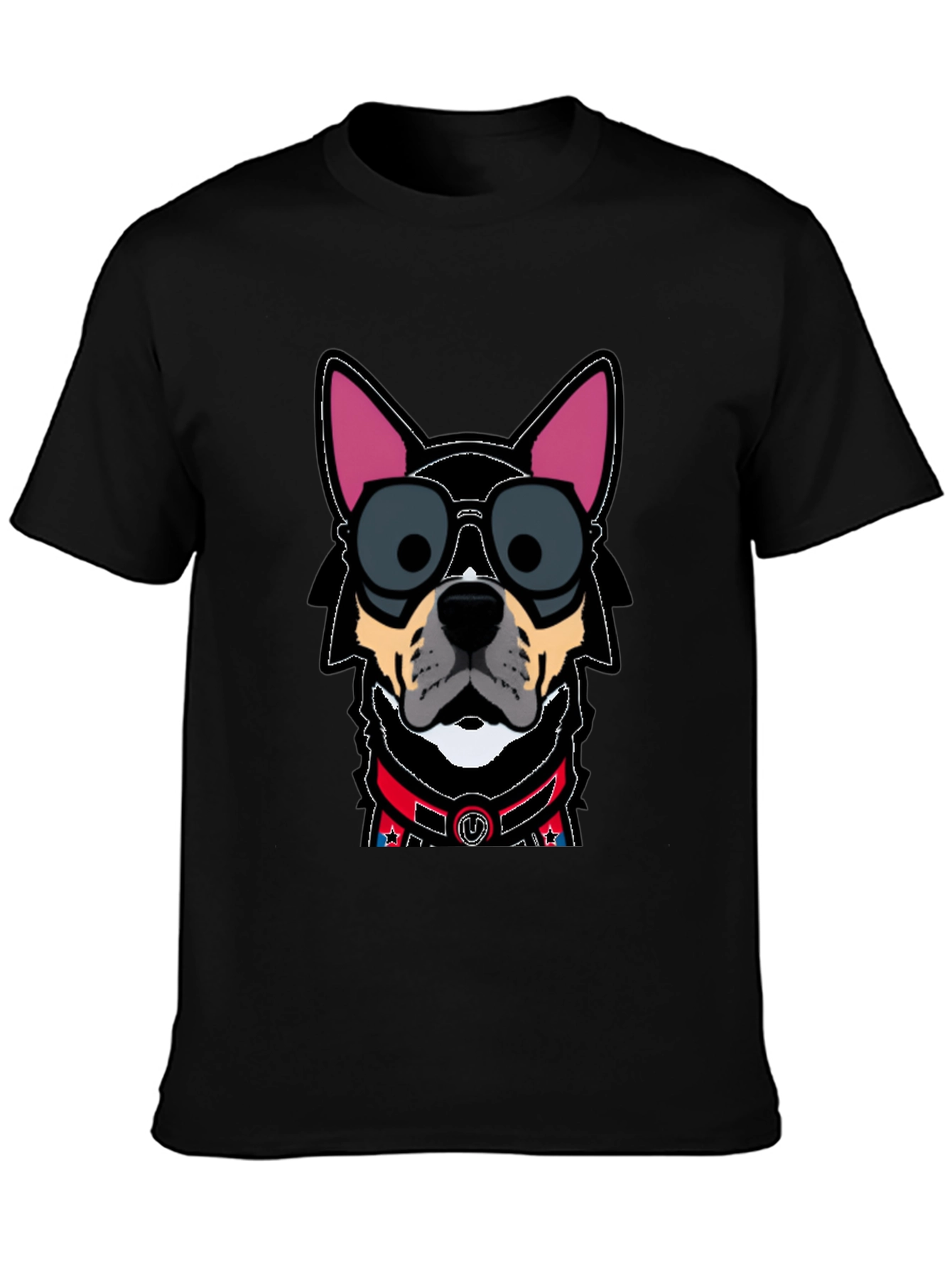 Black Dog in Sunglasses T-Shirt - Cool Canine Design view 3