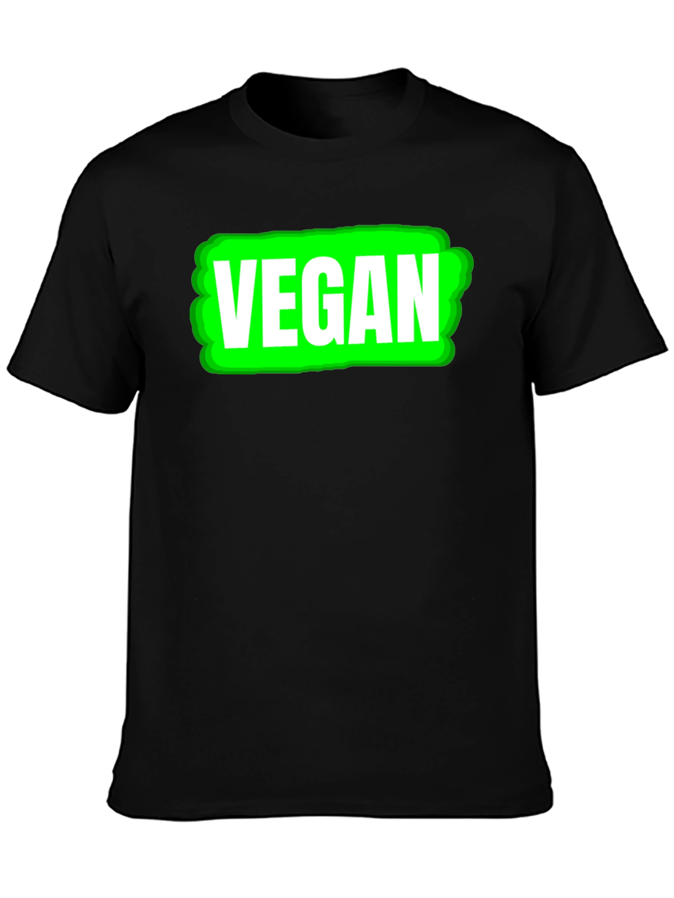 Black Vegan Graphic T-Shirt - Black, Unisex view 3