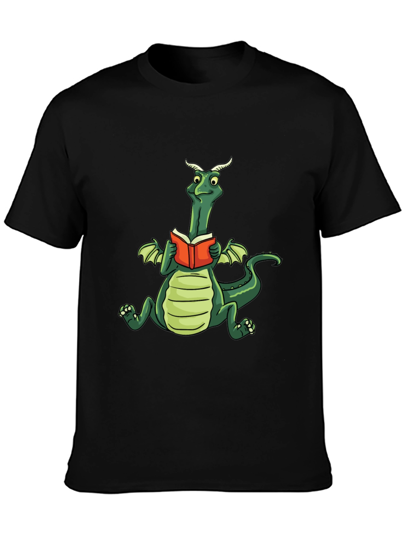 Black Dragon Reading Book Graphic Tee view 3