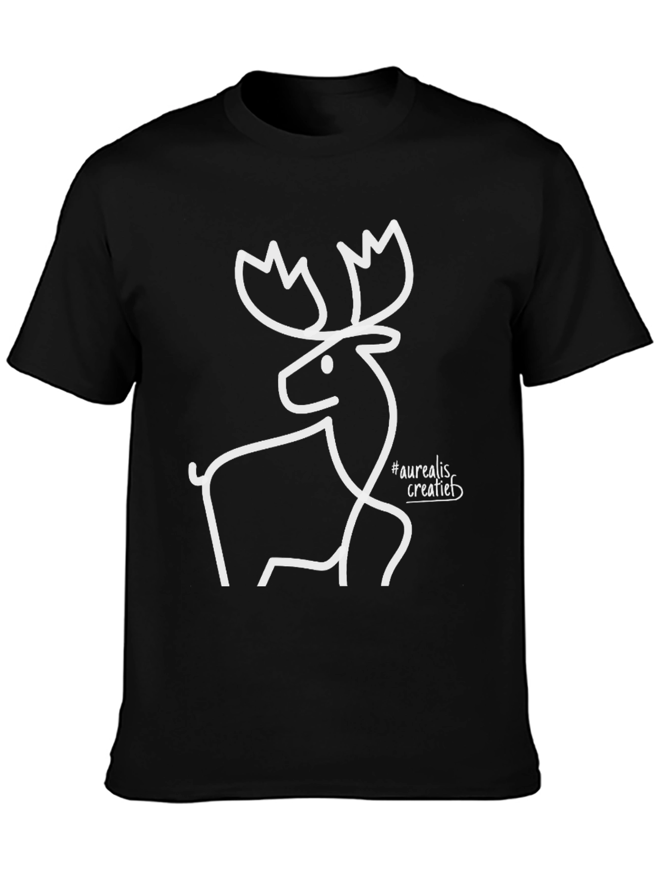 Black Minimalist Moose T-Shirt - Stylish Graphic Tee view 3