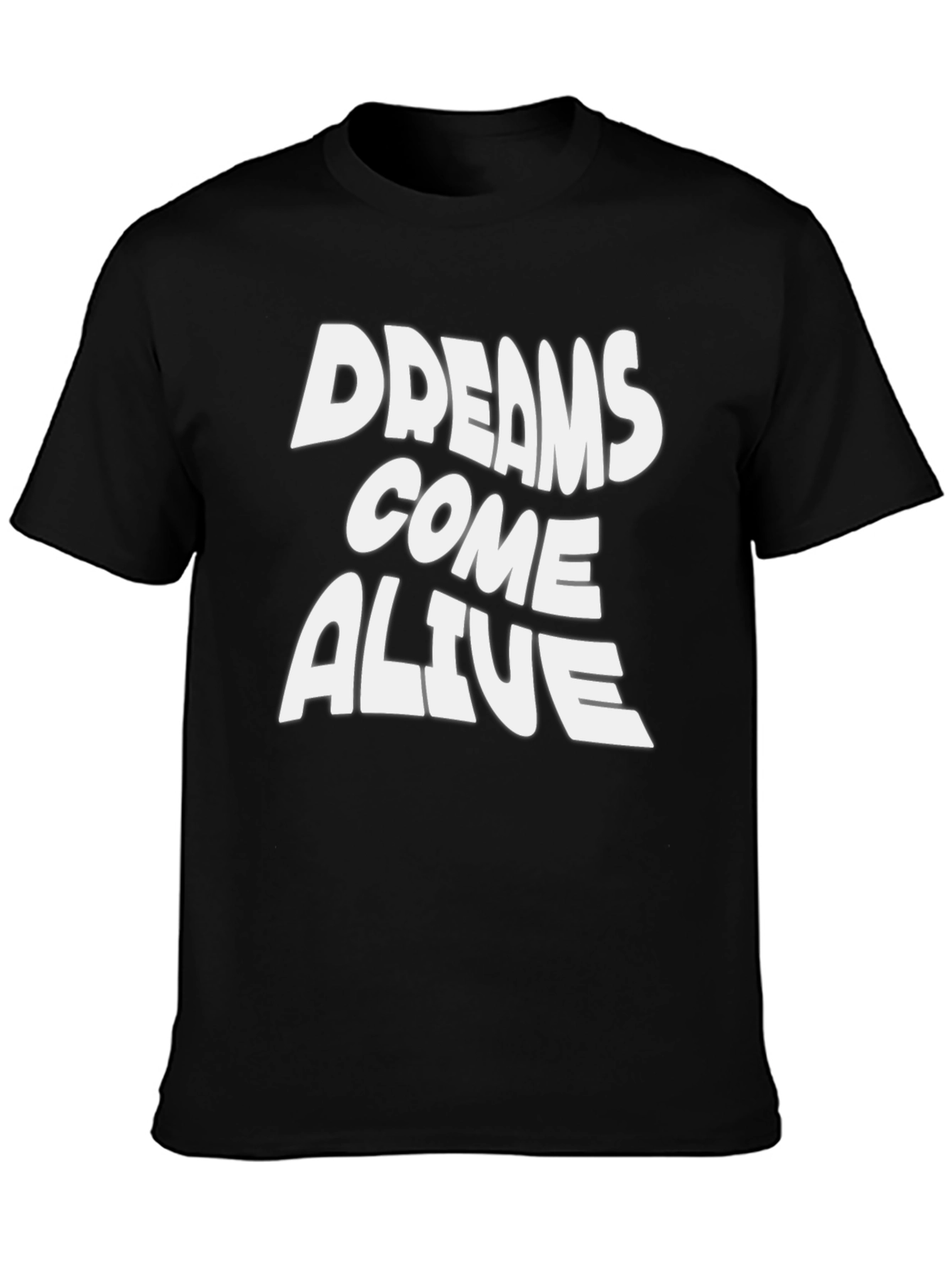Black Dreams Come Alive Black Graphic T-Shirt view 3