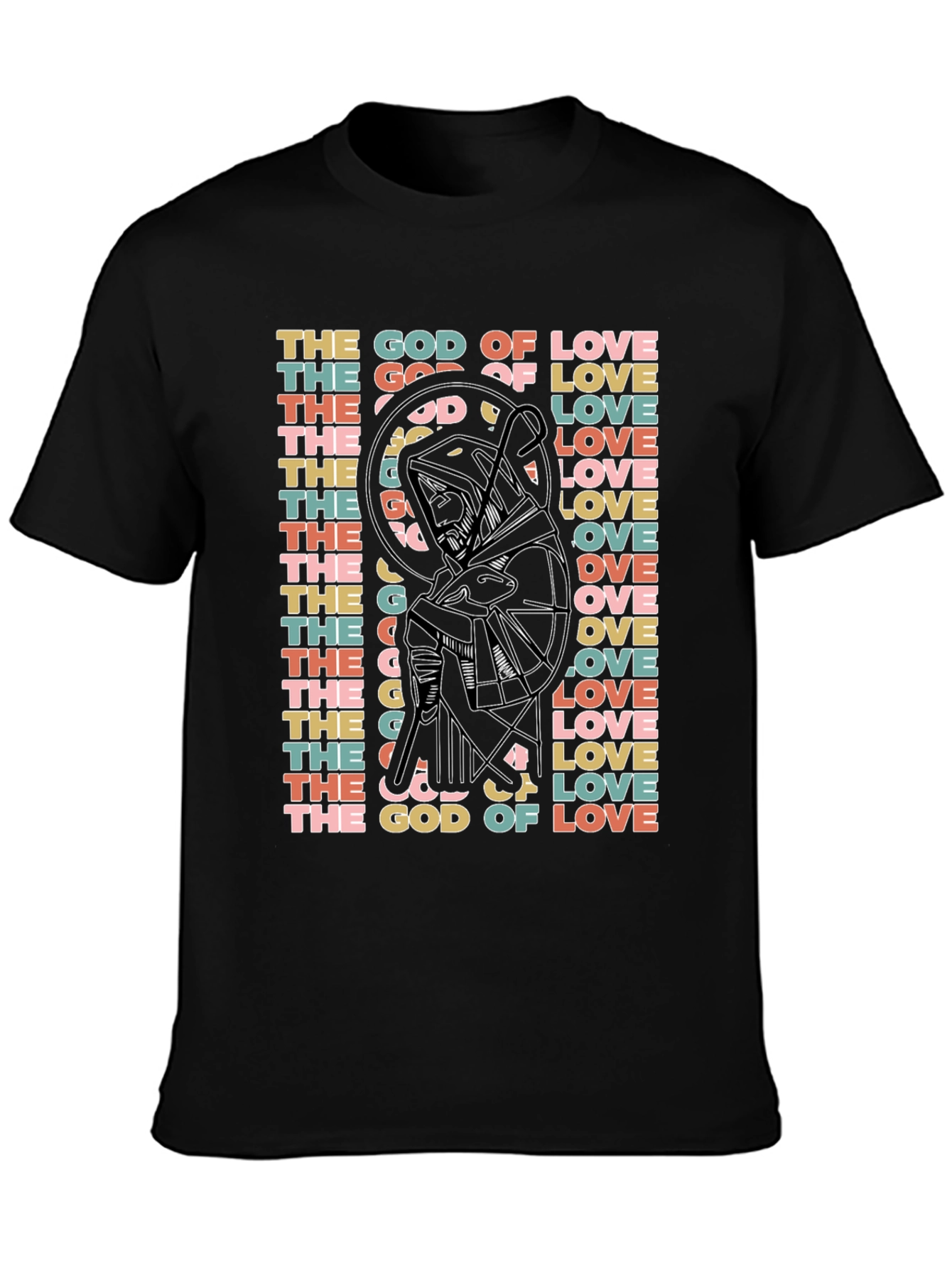 Black God of Love Graphic T-Shirt view 3