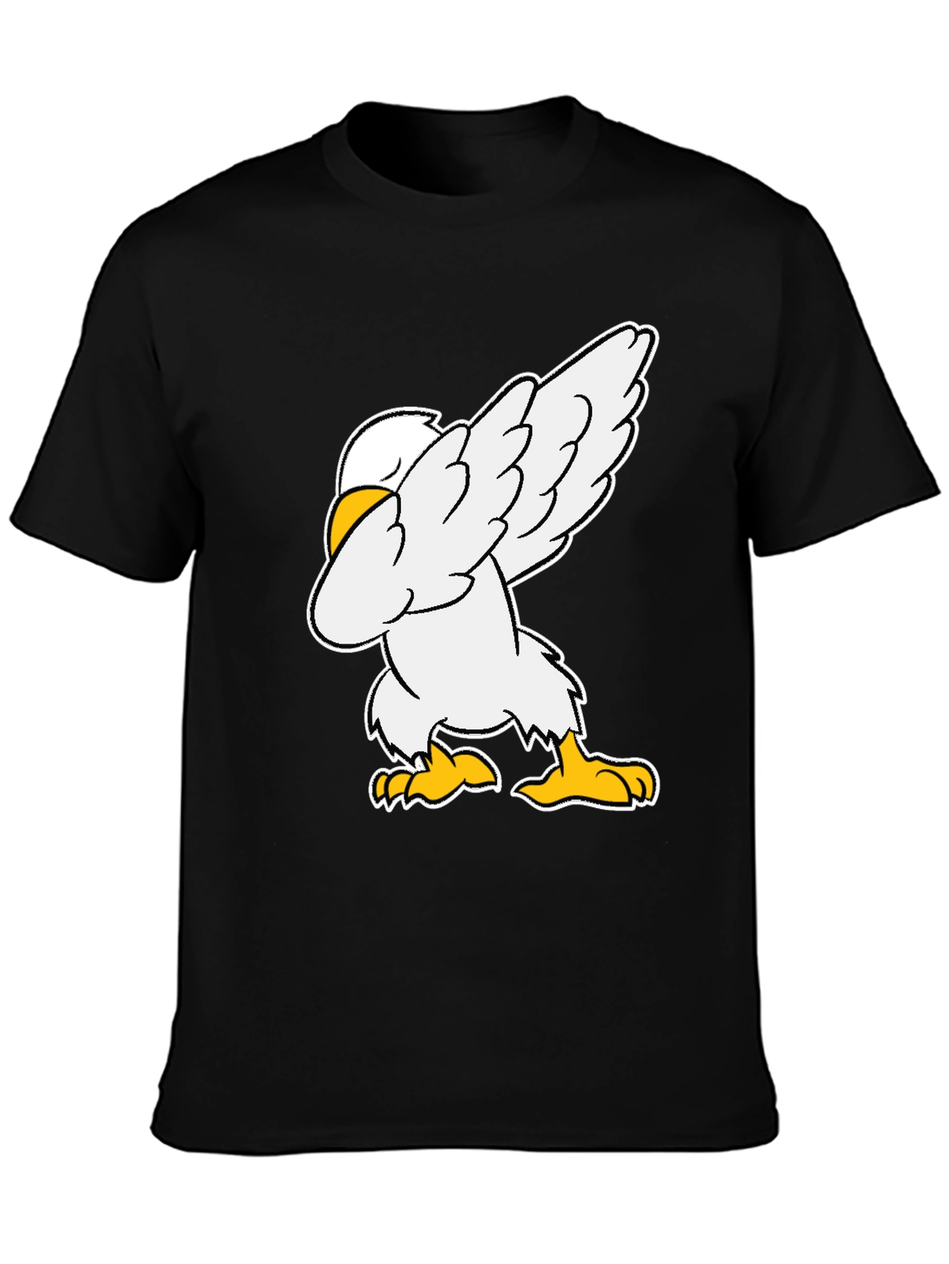 Black Dabbing Chicken Graphic Tee - Black view 3