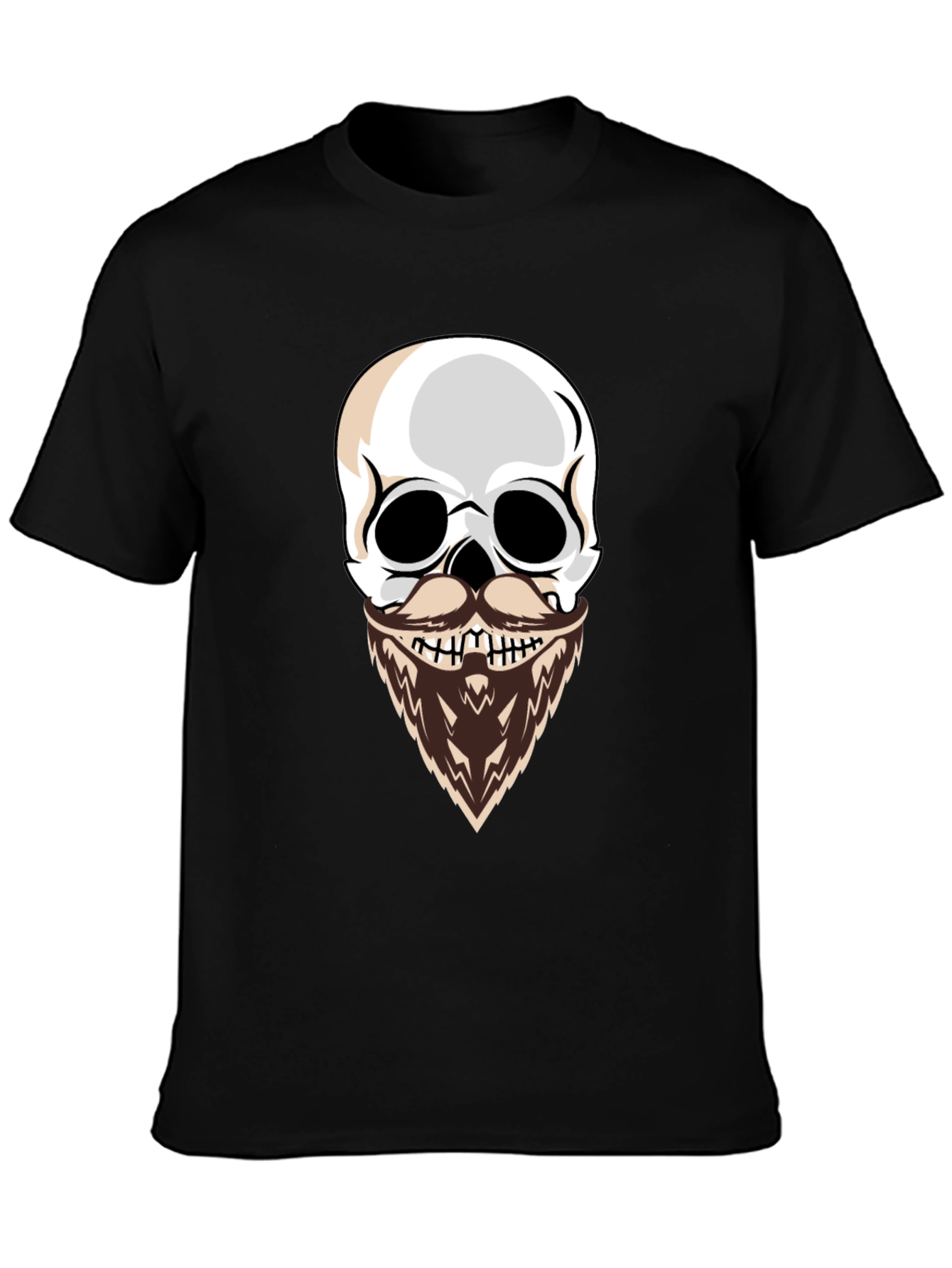 Black Skull with Beard Graphic T-Shirt - Cool & Edgy Style view 3