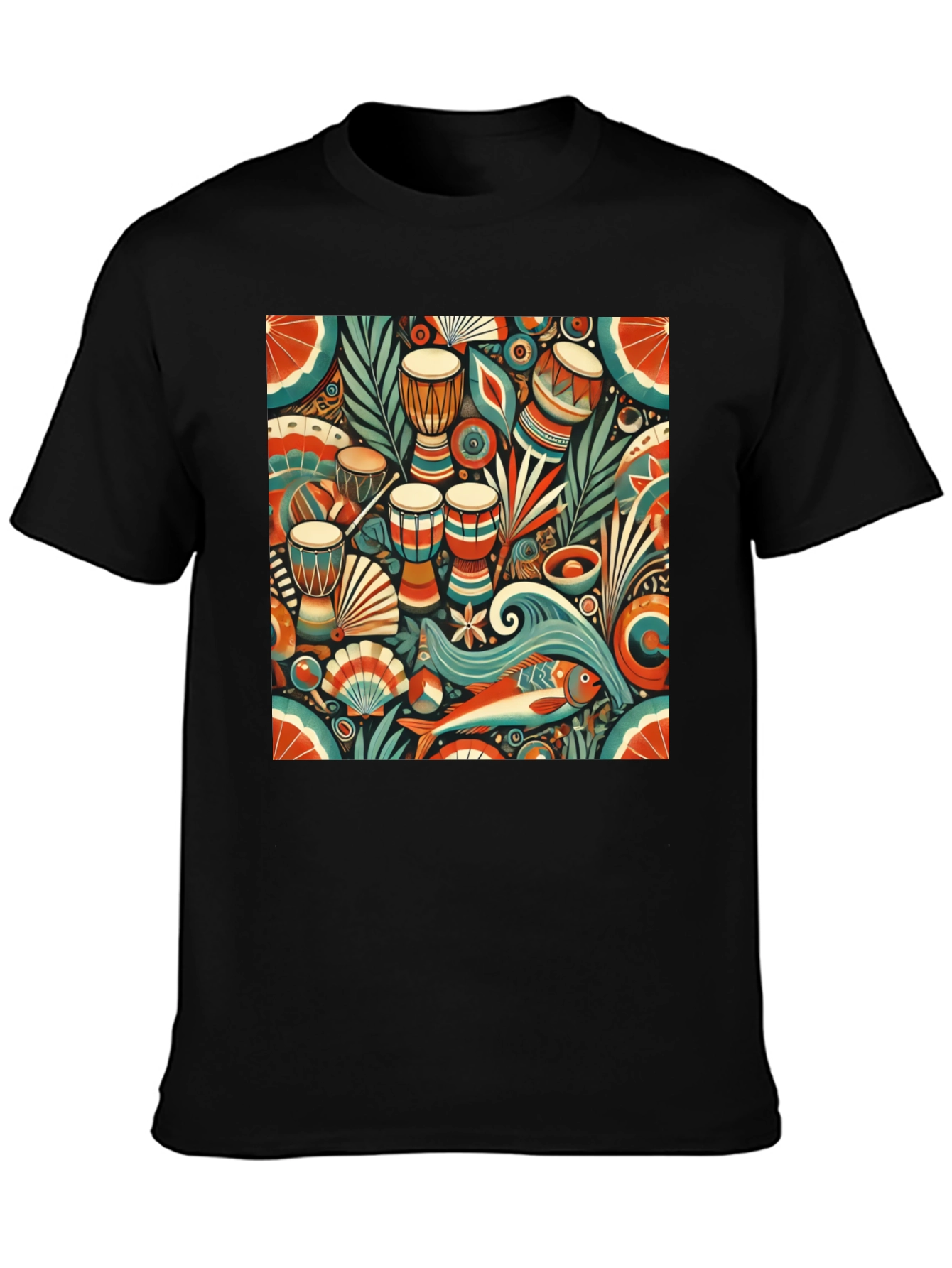 Black African Rhythm Graphic Tee - Unique Design view 3