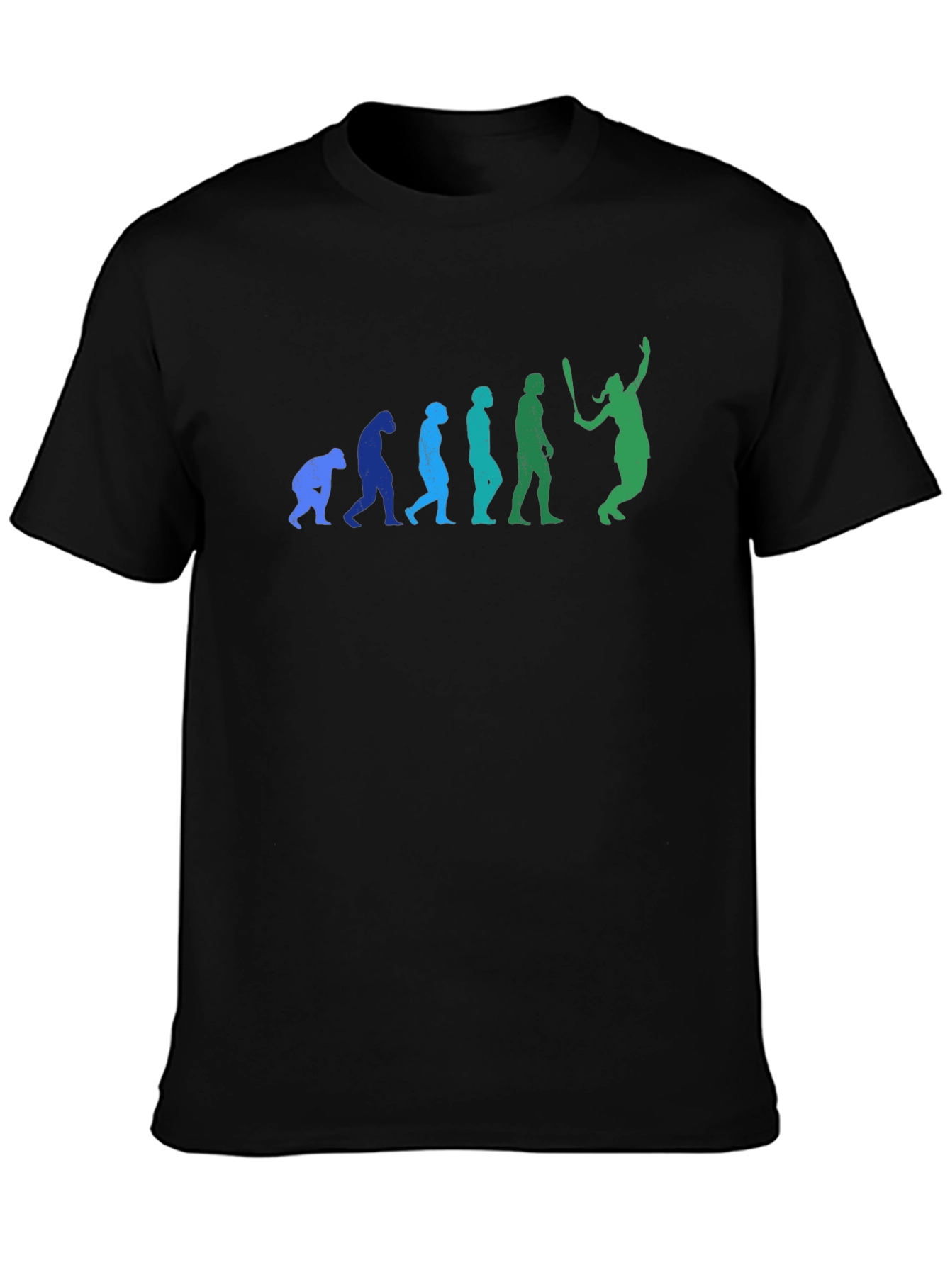 Black Evolution of Baseball T-Shirt - Funny Graphic Tee view 3