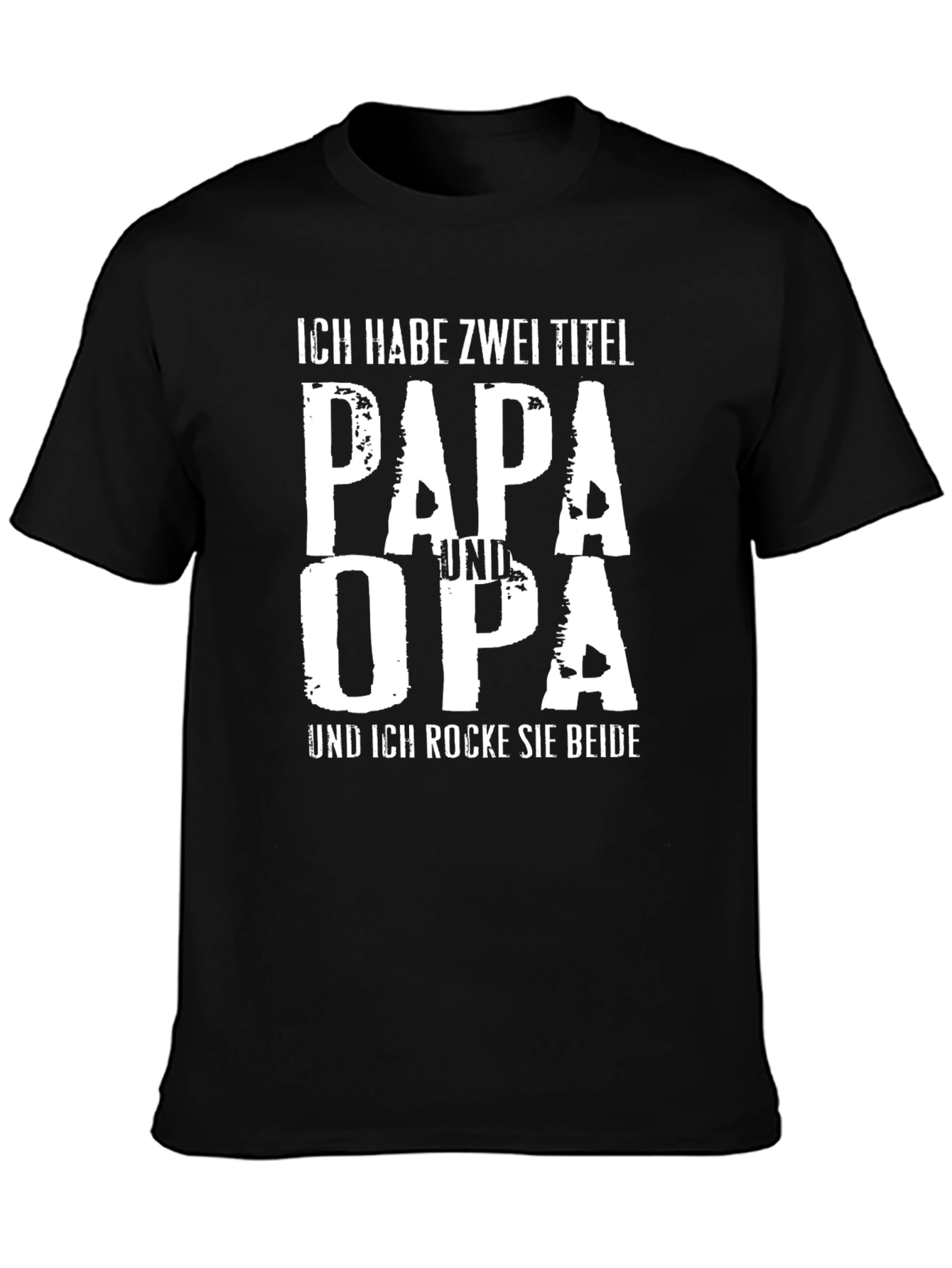 Black Papa Und Opa T-Shirt: Father & Grandfather German Text Tee view 3