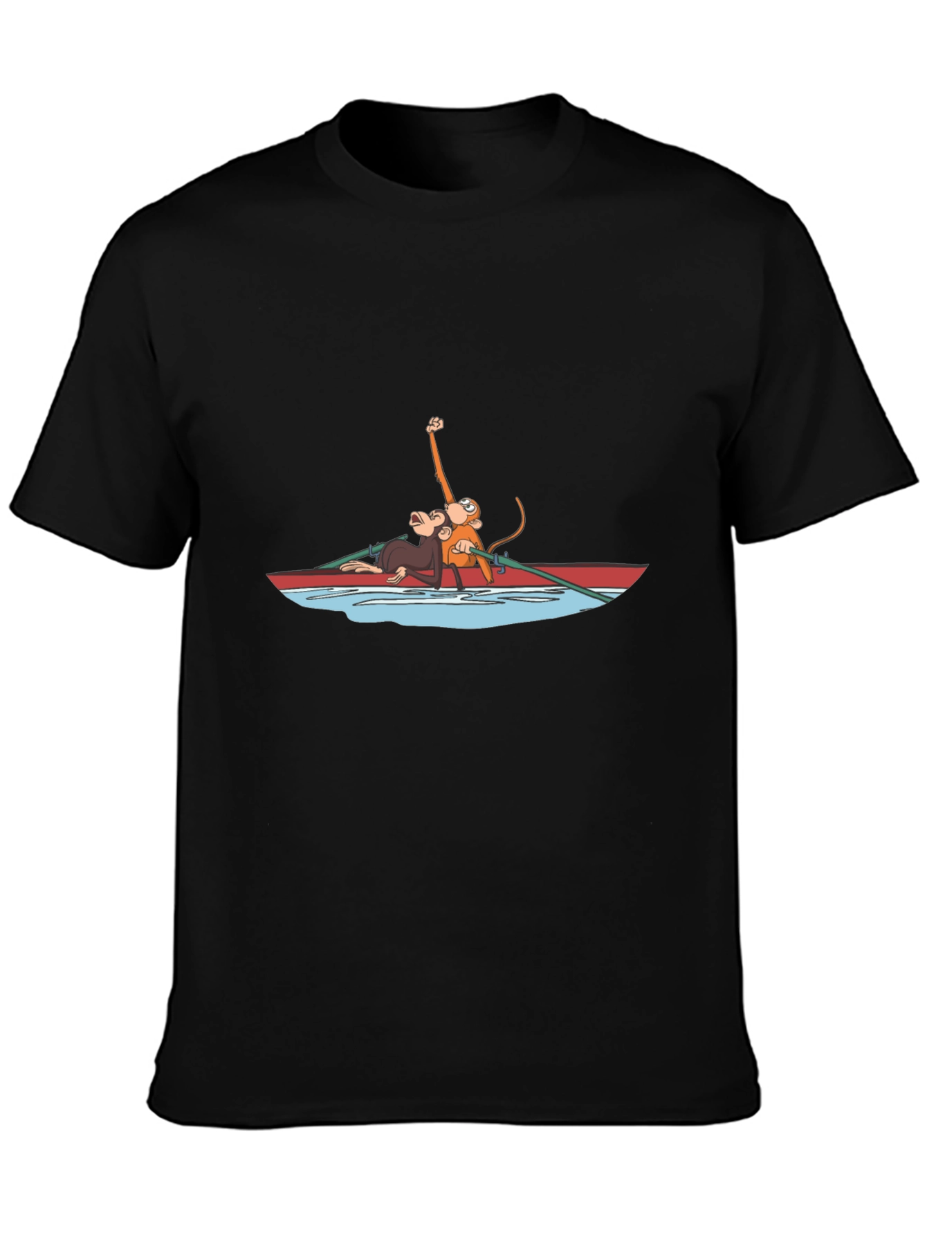 Black Monkey Rowing Boat Graphic Tee view 3