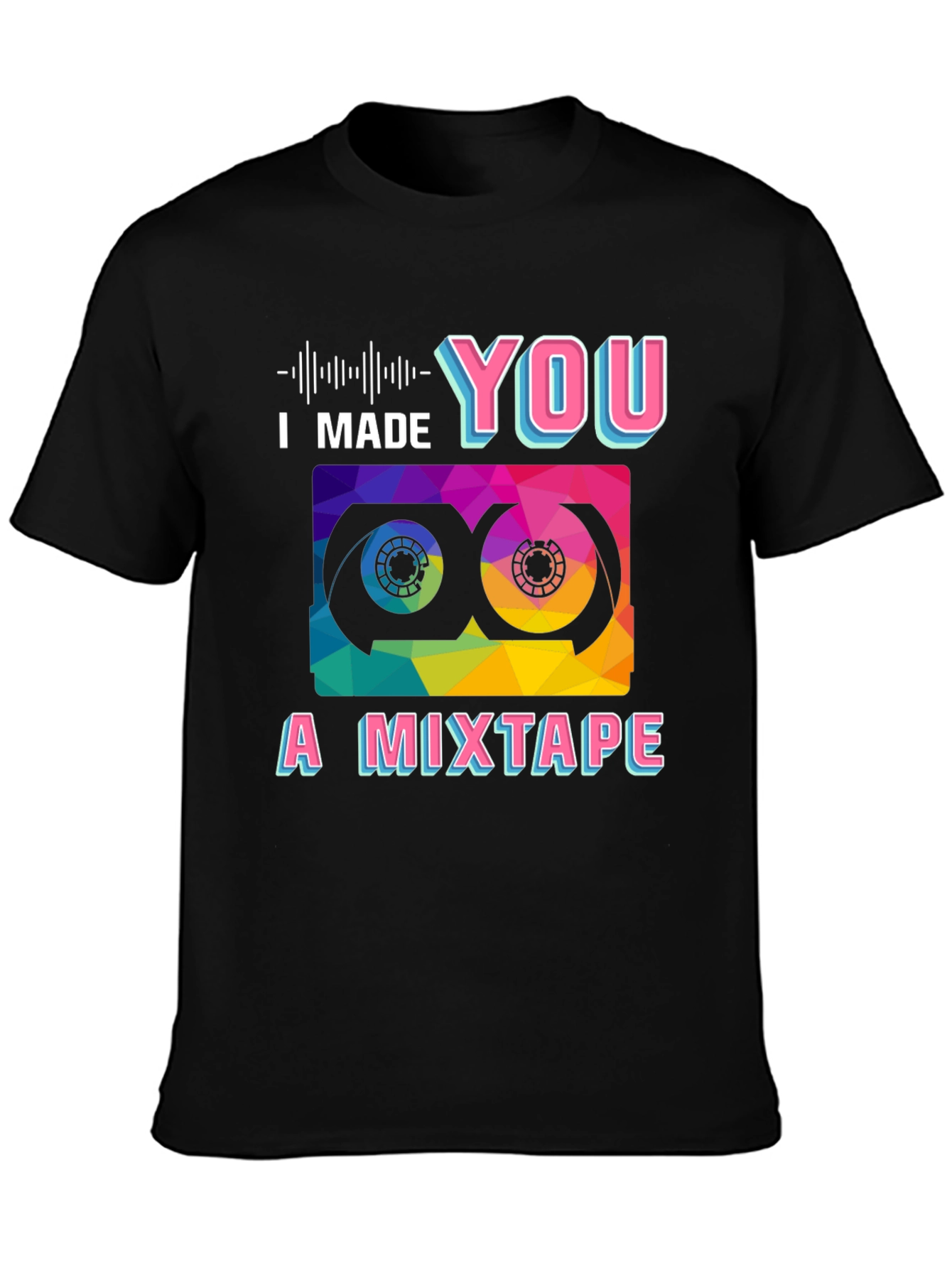 Black I Made You a Mixtape Graphic T-Shirt view 3