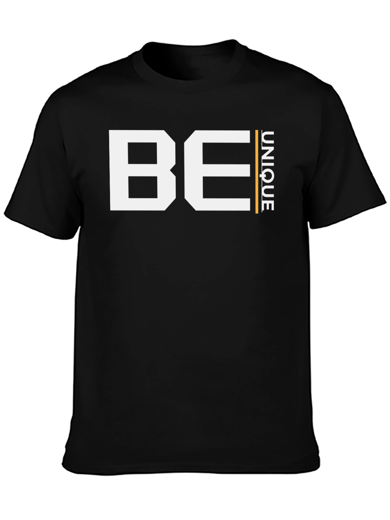 Black Be Unique Graphic Tee - Modern Black T-Shirt view 3