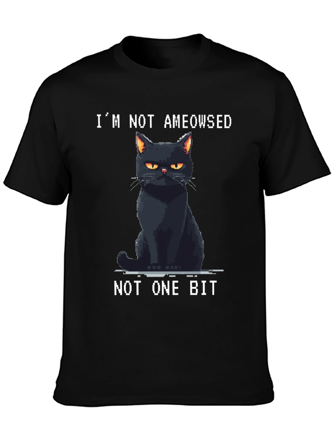 Black I'm Not Ameowsed Black Cat T-Shirt view 3
