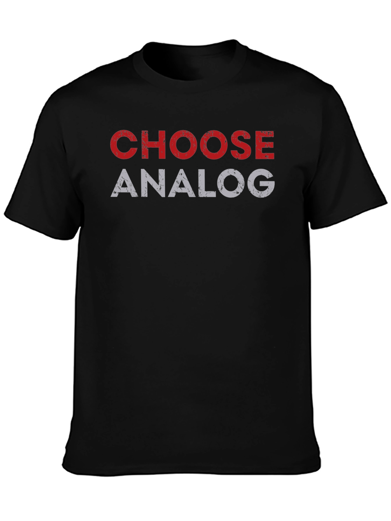 Black Choose Analog T-Shirt - Retro Style Tee view 3
