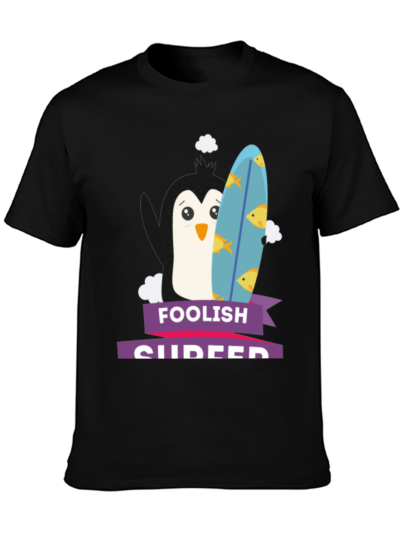 Black Foolish Surfer Graphic T-Shirt view 3