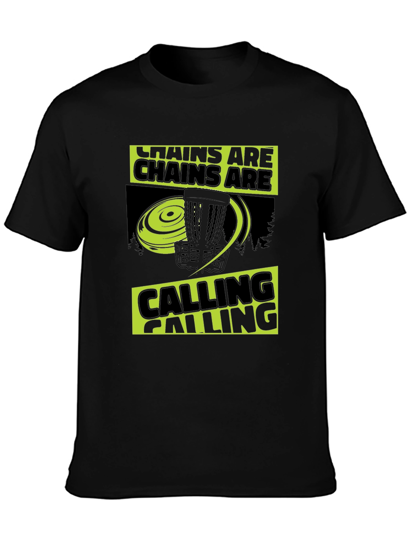 Black Chains Are Calling Disc Golf T-Shirt view 3