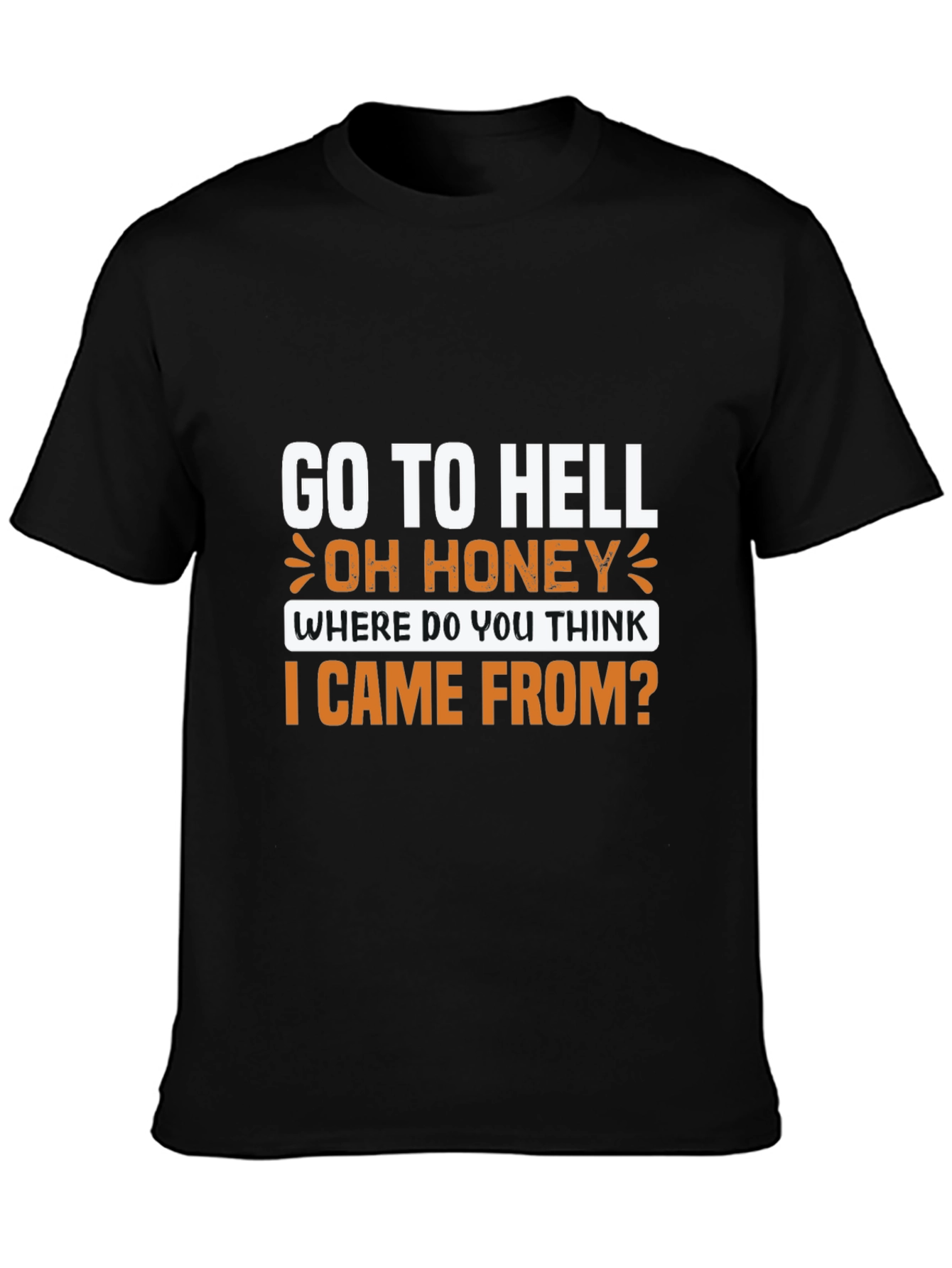 Black Go To Hell Graphic T-Shirt view 3
