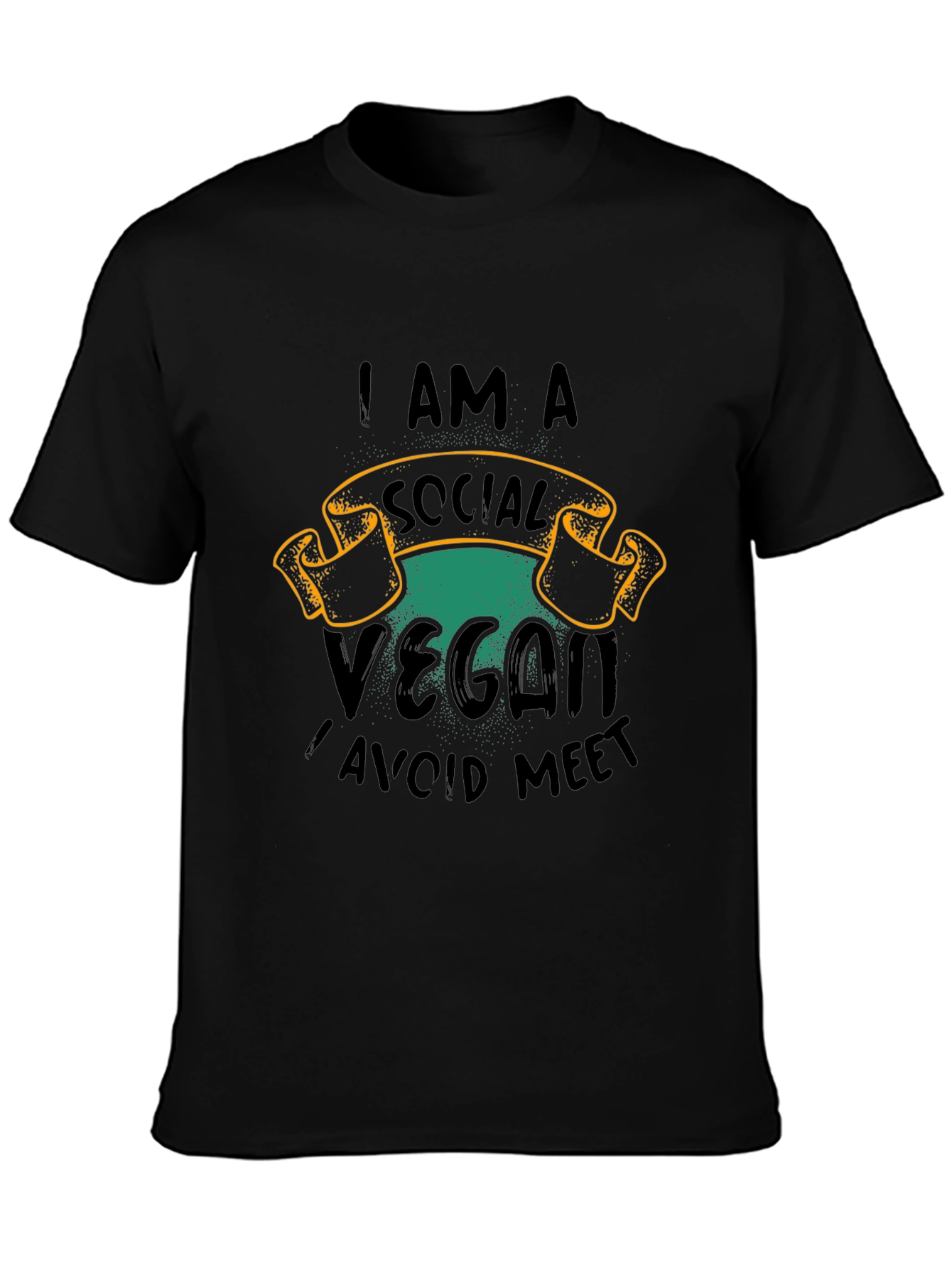 Black Social Vegan T-Shirt view 3
