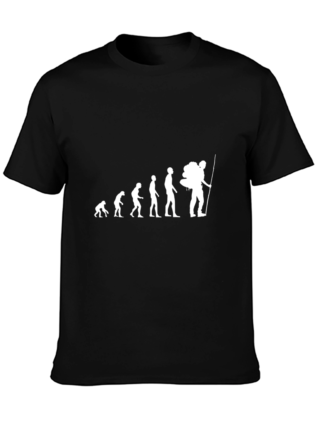 Black Evolution Hiker Graphic Tee - Black Cotton Shirt view 3