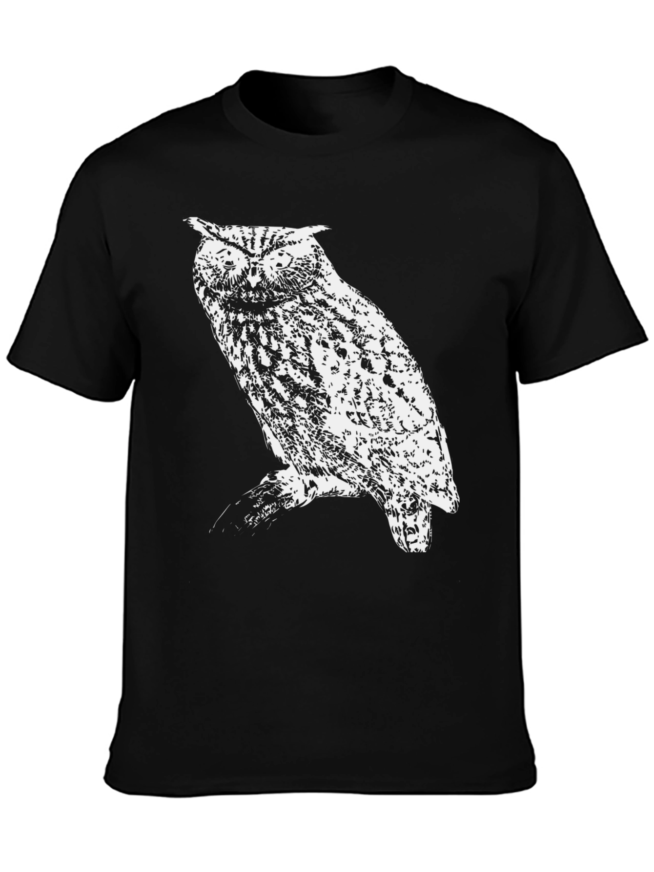 Black Owl Graphic Black T-Shirt view 3