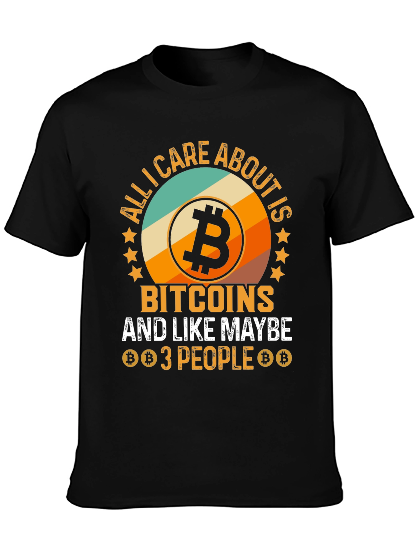 Black Bitcoin T-Shirt - Crypto Lover Tee view 3