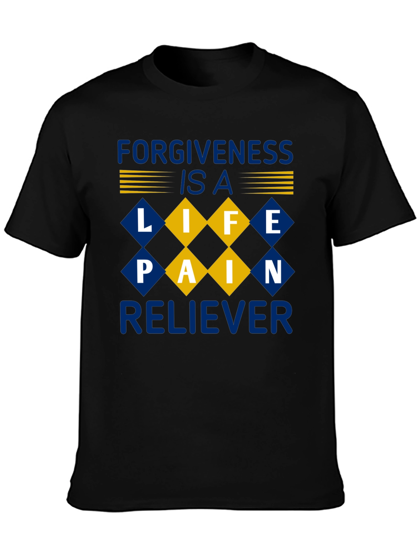 Black Forgiveness Pain Reliever Black T-Shirt view 3