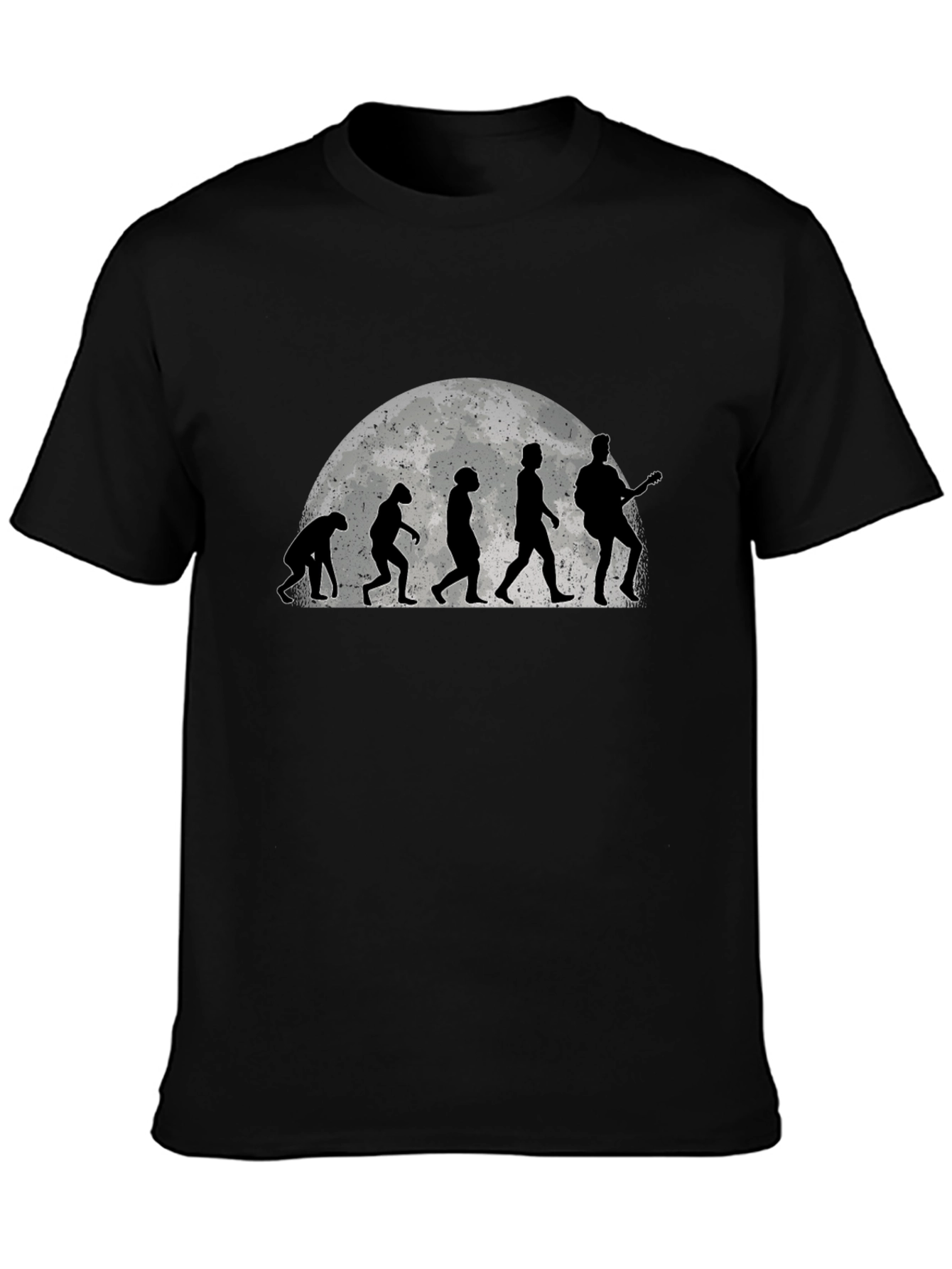 Black Evolution of Guitarist Graphic Black T-Shirt view 3