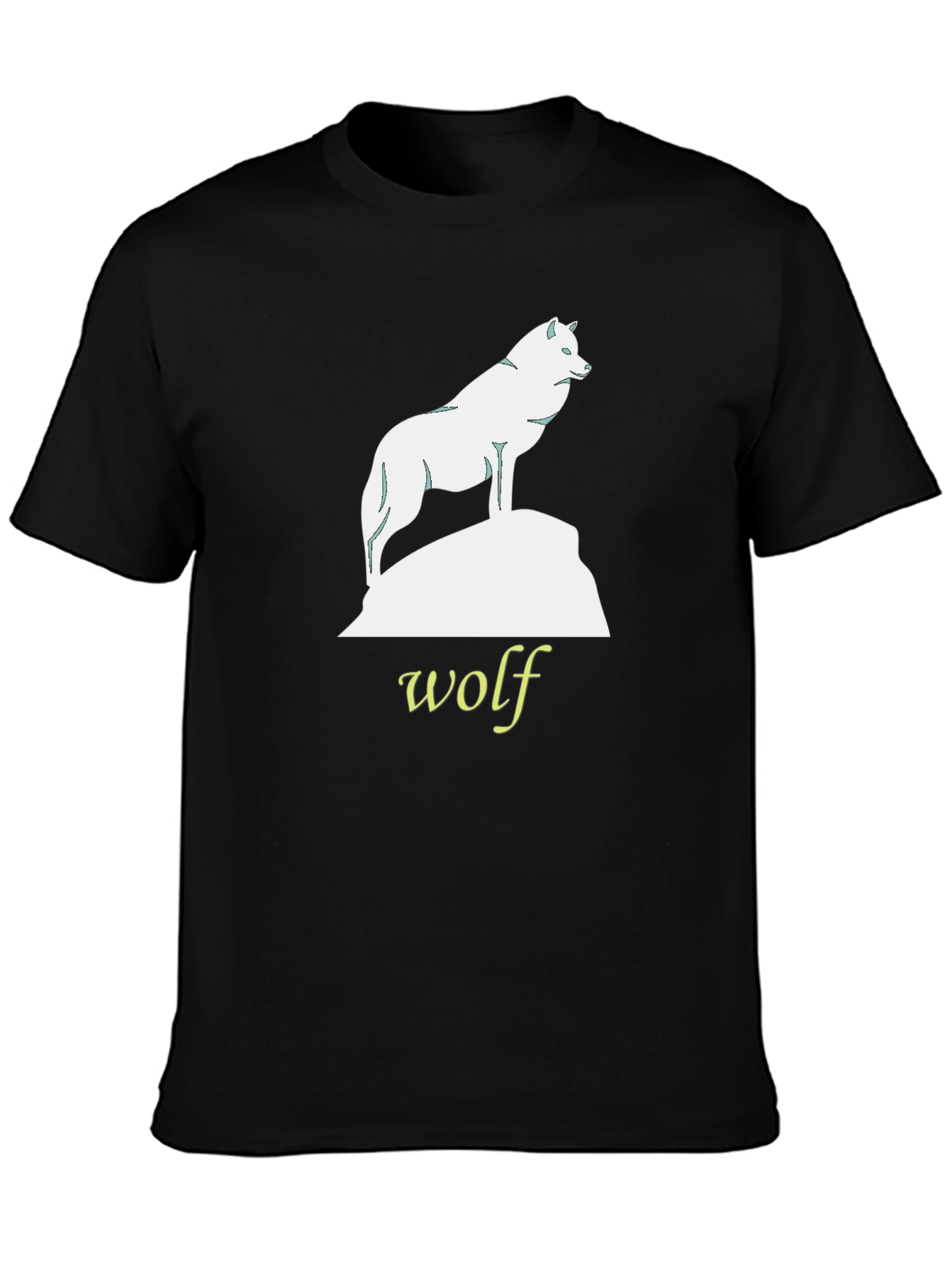 Black Wolf Graphic Tee - Black Cotton T-Shirt view 3