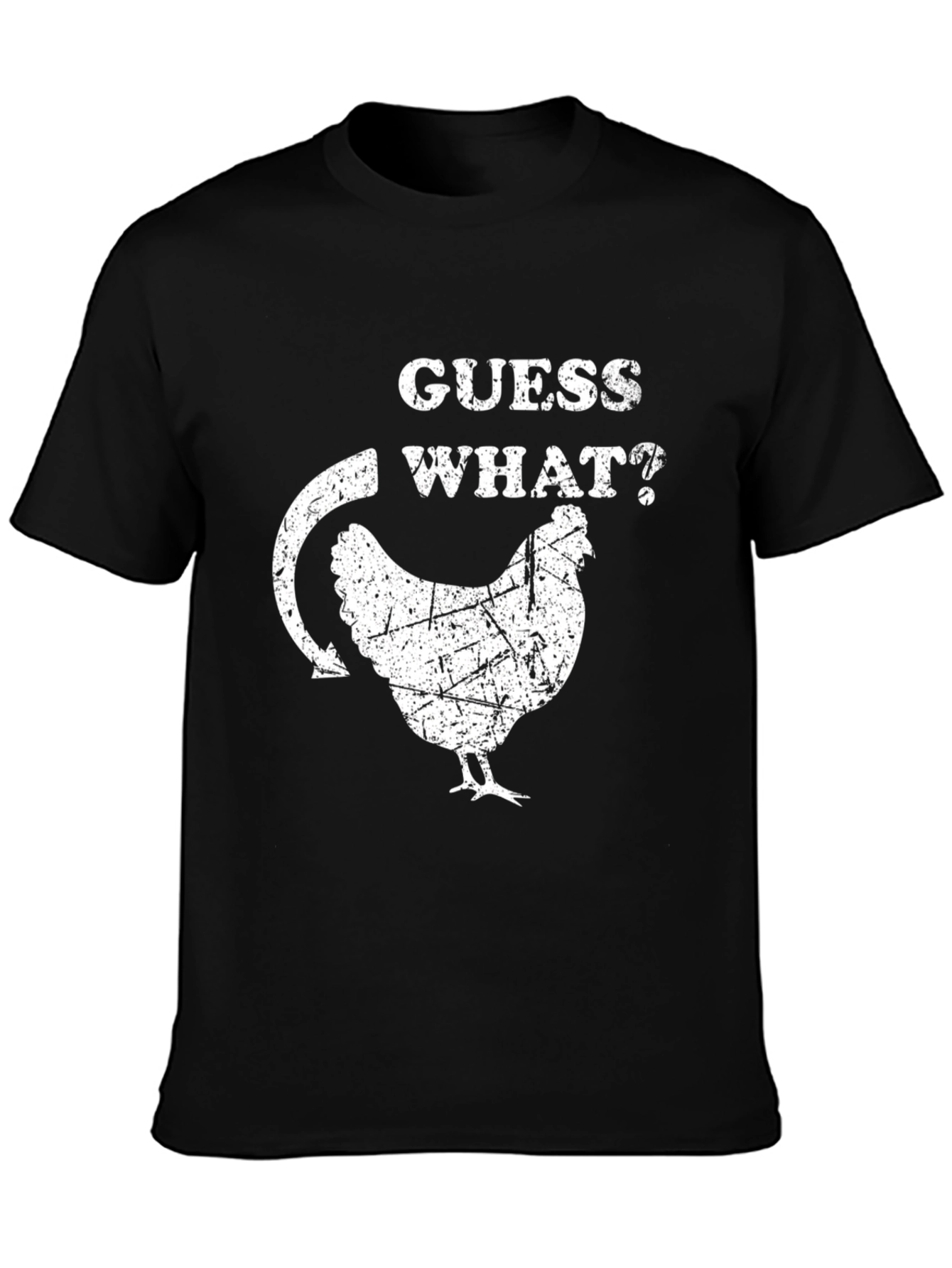 Black Guess What? Chicken Butt T-Shirt - Black view 3