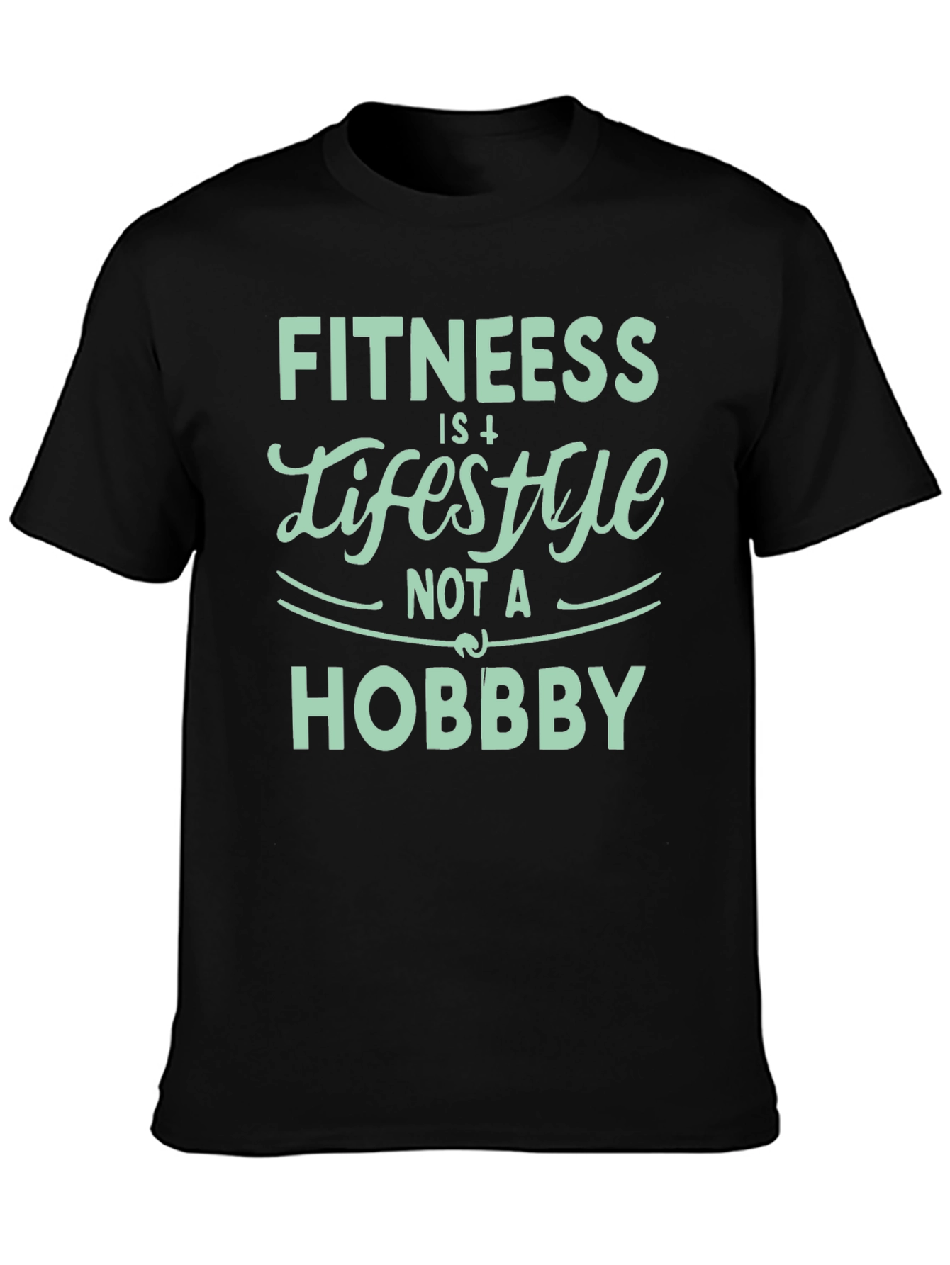 Black Fitness Lifestyle Graphic Tee - Motivation Shirt view 3
