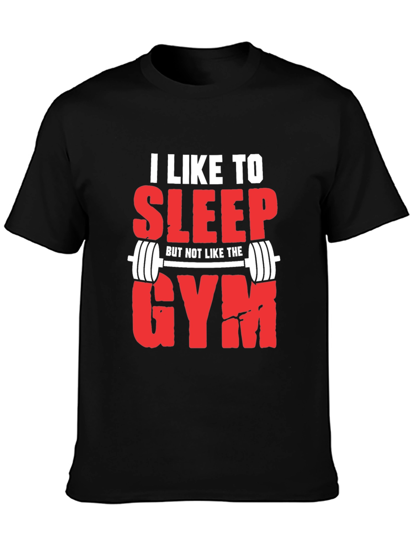 Black Funny Gym Hater T-Shirt: I Like to Sleep view 3