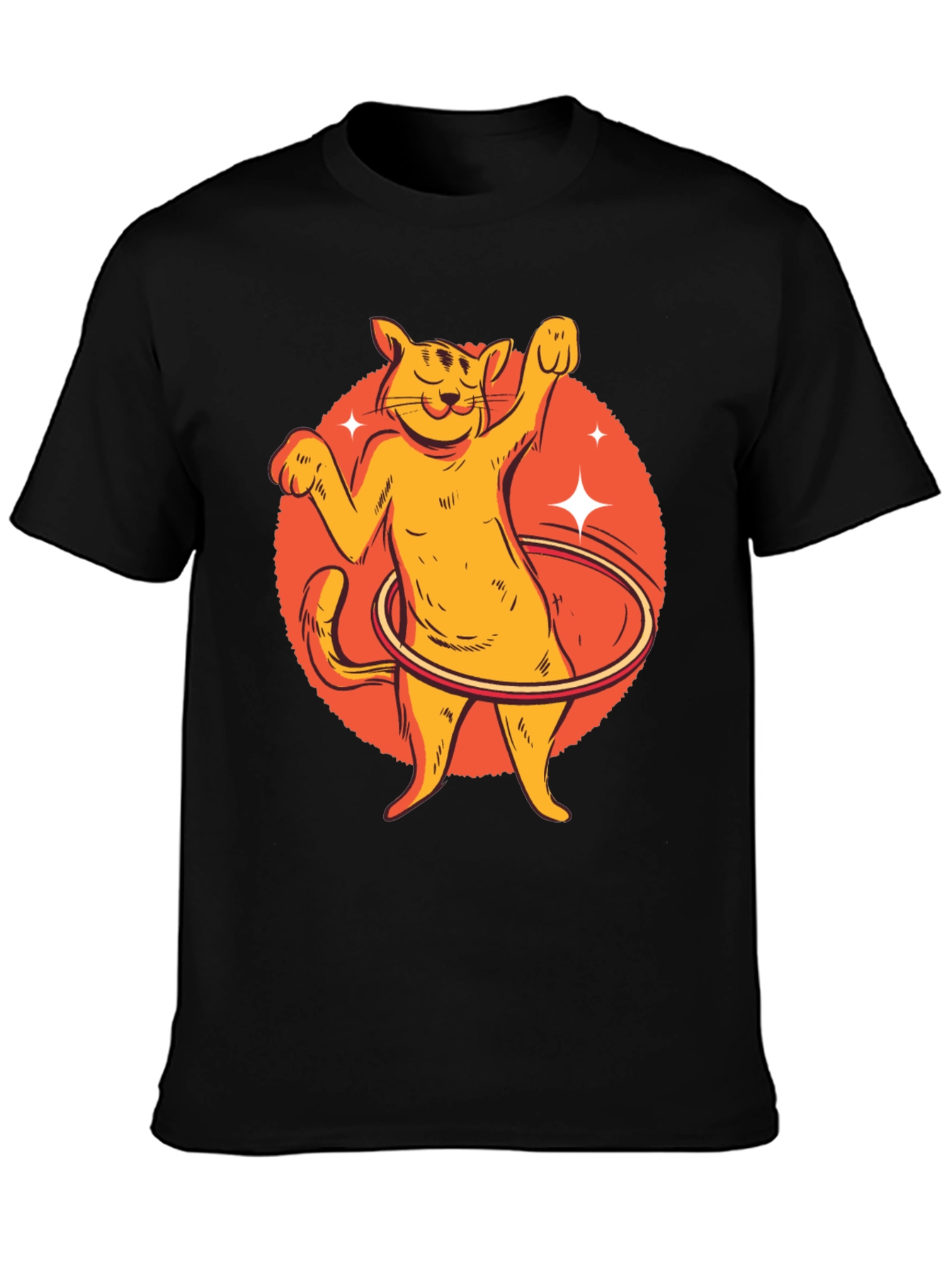 Black Cat Hula Hoop Graphic Tee view 3