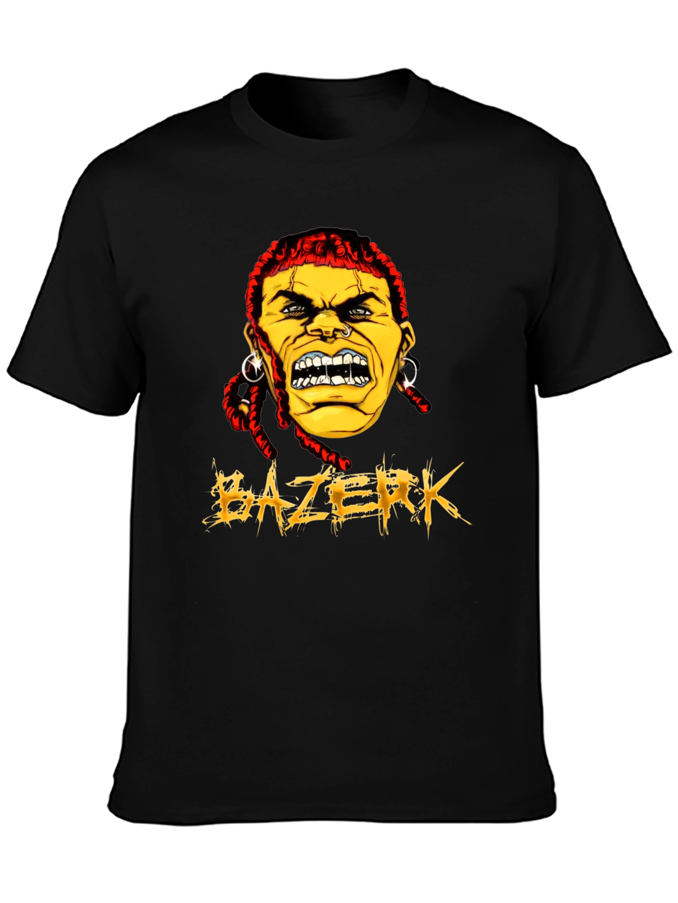Black BAZERK Graphic Tee - Men's Black Crew Neck view 3