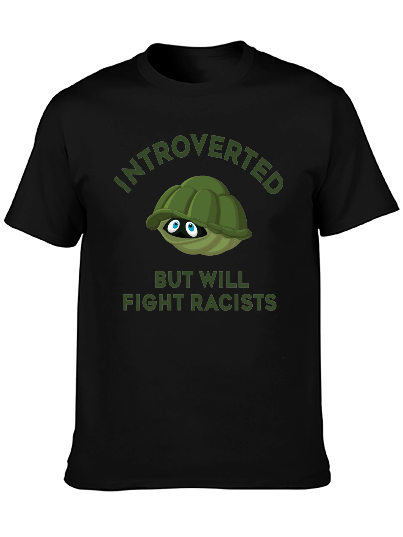 Black Introverted Turtle T-Shirt view 3