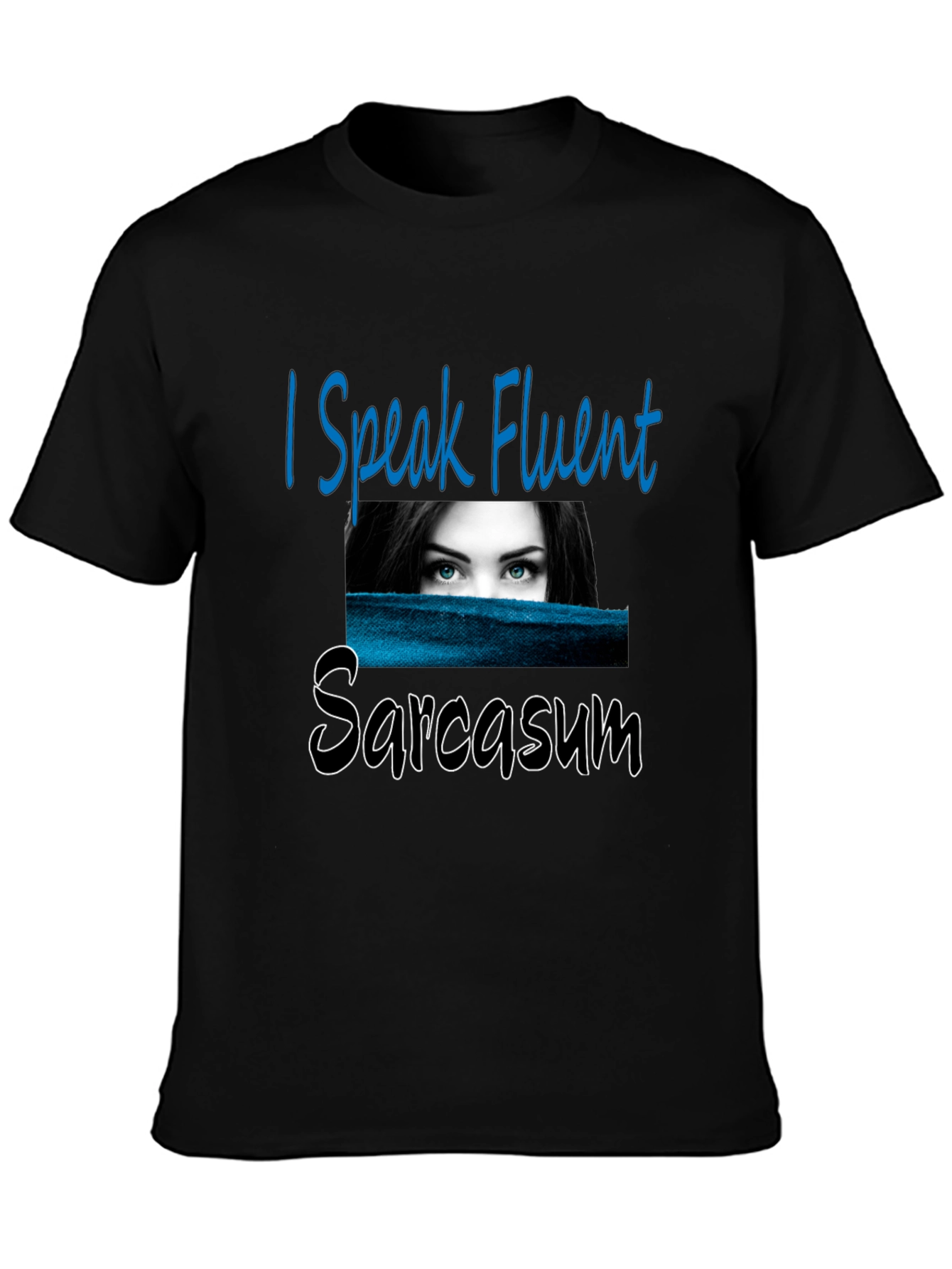Black Fluent Sarcasm Graphic Tee - Unisex Black T-Shirt view 3