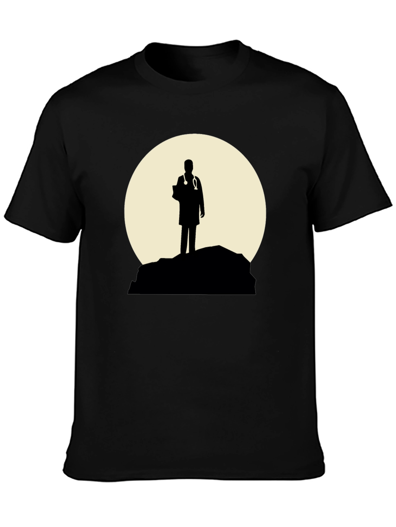 Black Doctor Silhouette Graphic T-Shirt - Black view 3