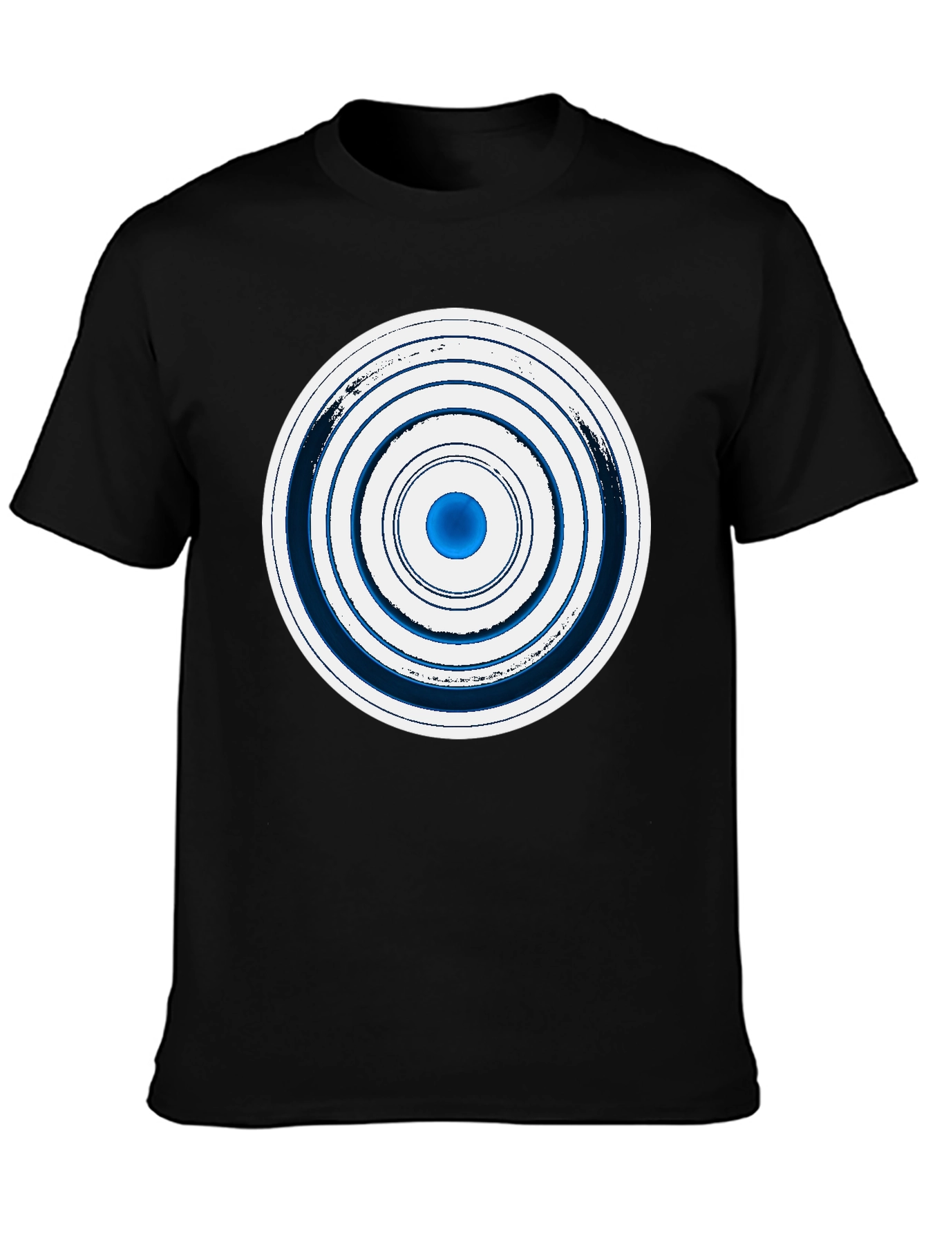 Geometric Circle Graphic Tee - Stylish Men's Black T-Shirt - 3