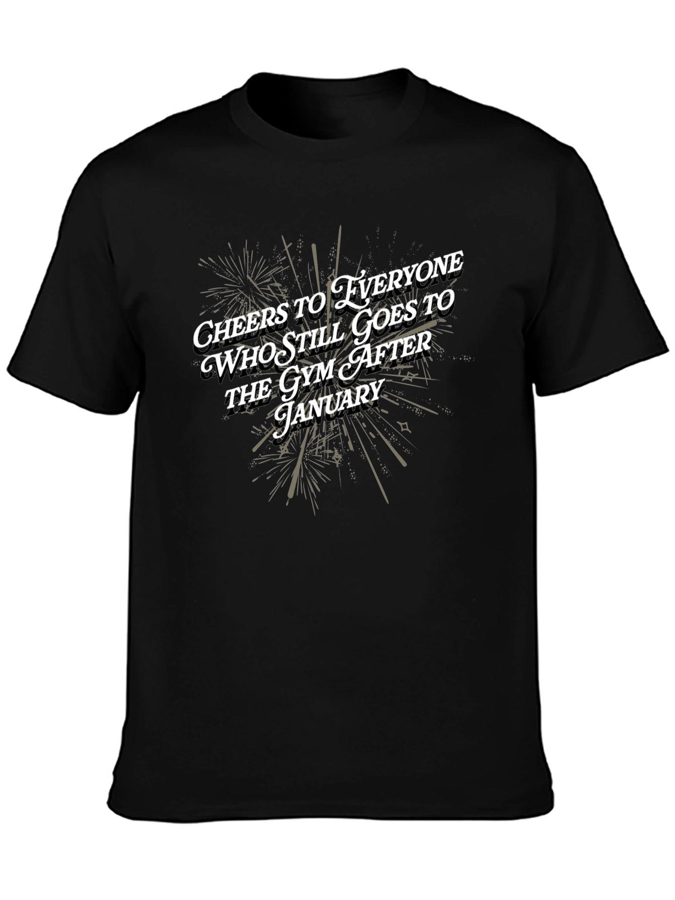 Black Cheers to Gym Goers T-Shirt - Motivational Workout Tee view 3