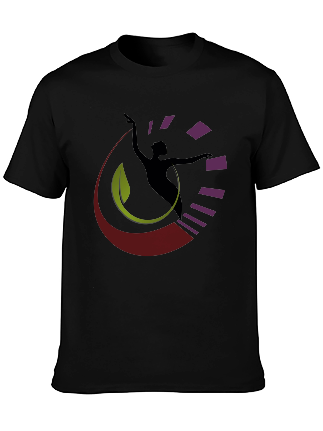 Black Abstract Dancer Graphic Black T-Shirt view 3