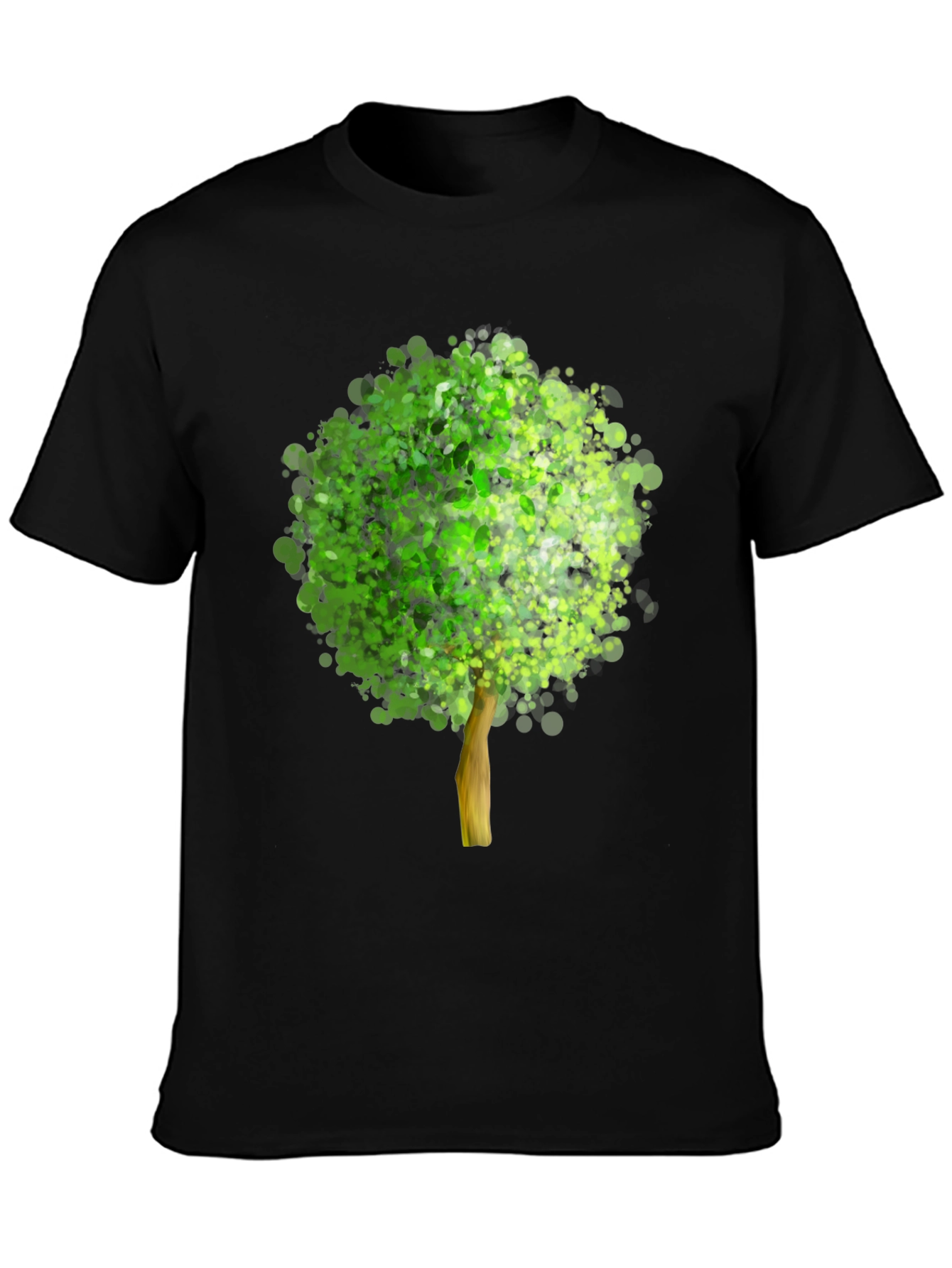 Black Arboreal Print Black T-Shirt view 3