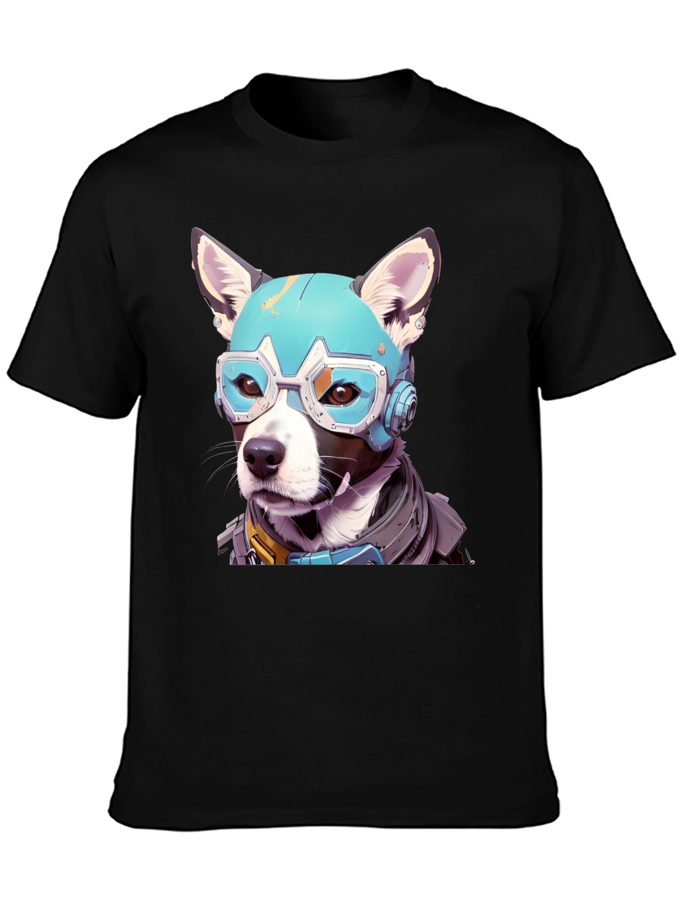 Black Cyber Dog Graphic Tee view 3