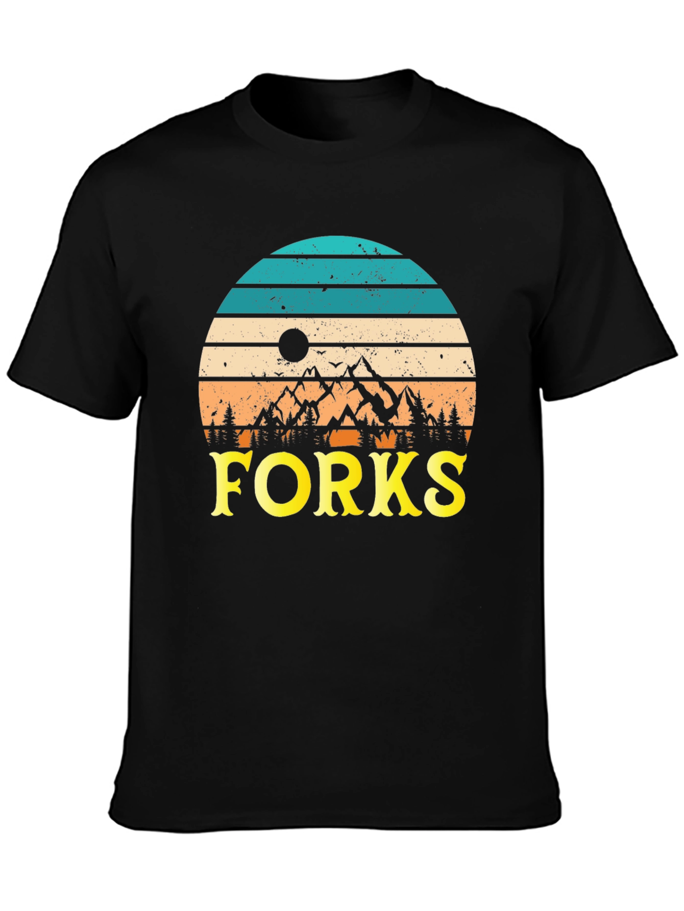 Black Vintage Forks Graphic Tee view 3