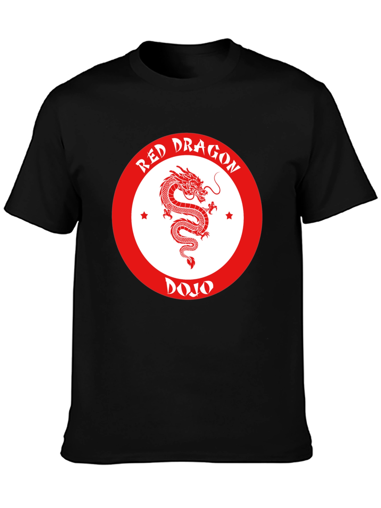 Red Dragon Dojo Black T-Shirt Martial Arts Graphic Tee - 3