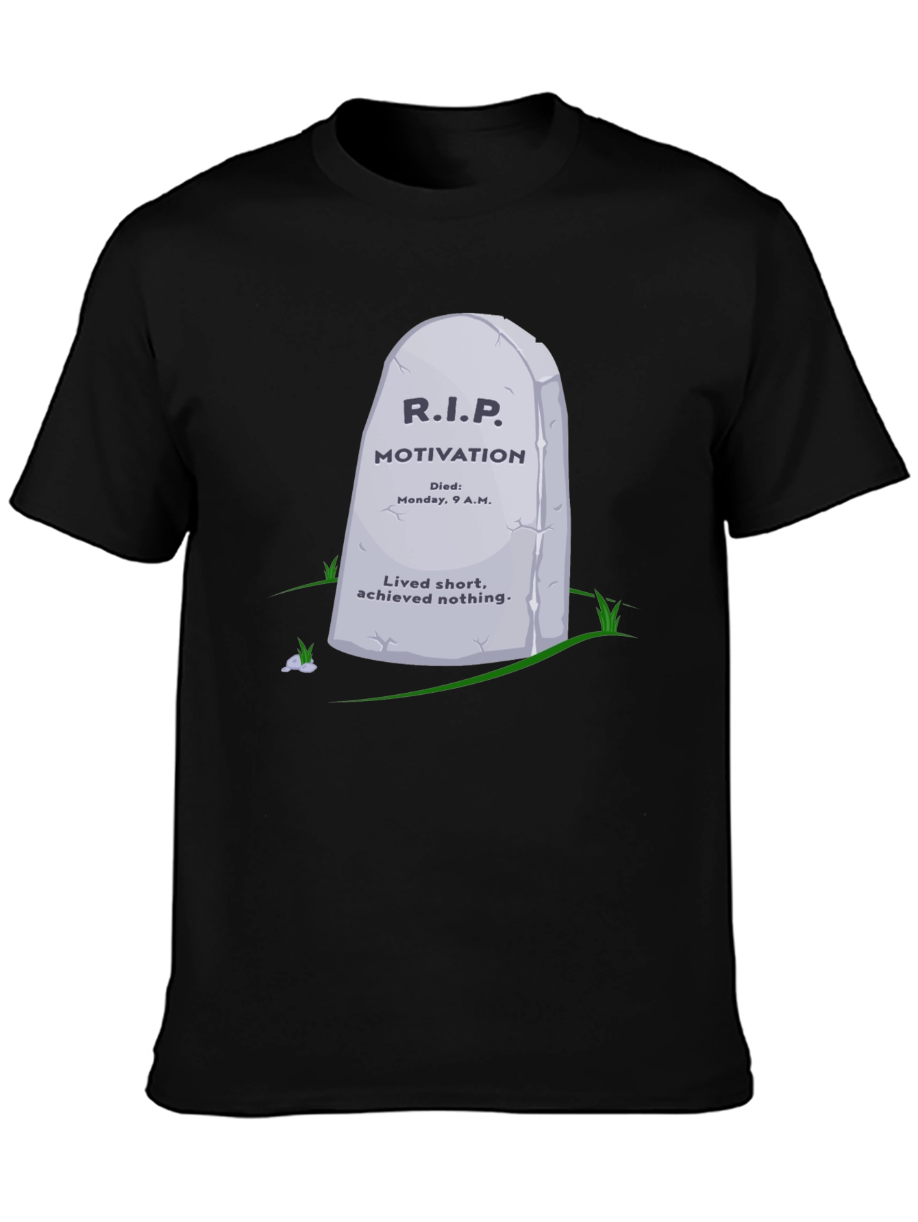 Black R.I.P. Motivation Graphic T-Shirt - Funny Sarcastic Tee view 3