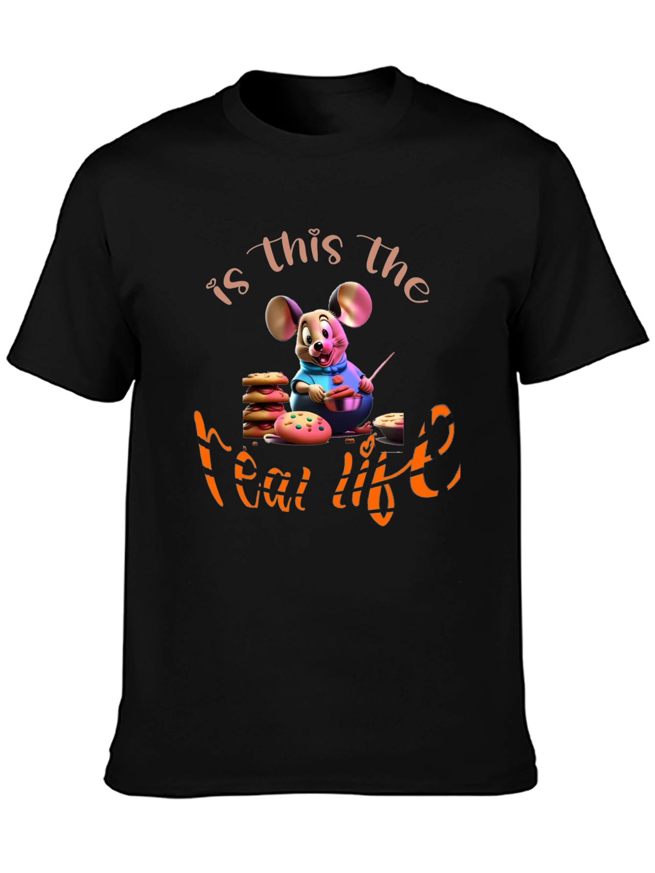 Black Mouse Baker T-Shirt - Is This The Real Life? view 3