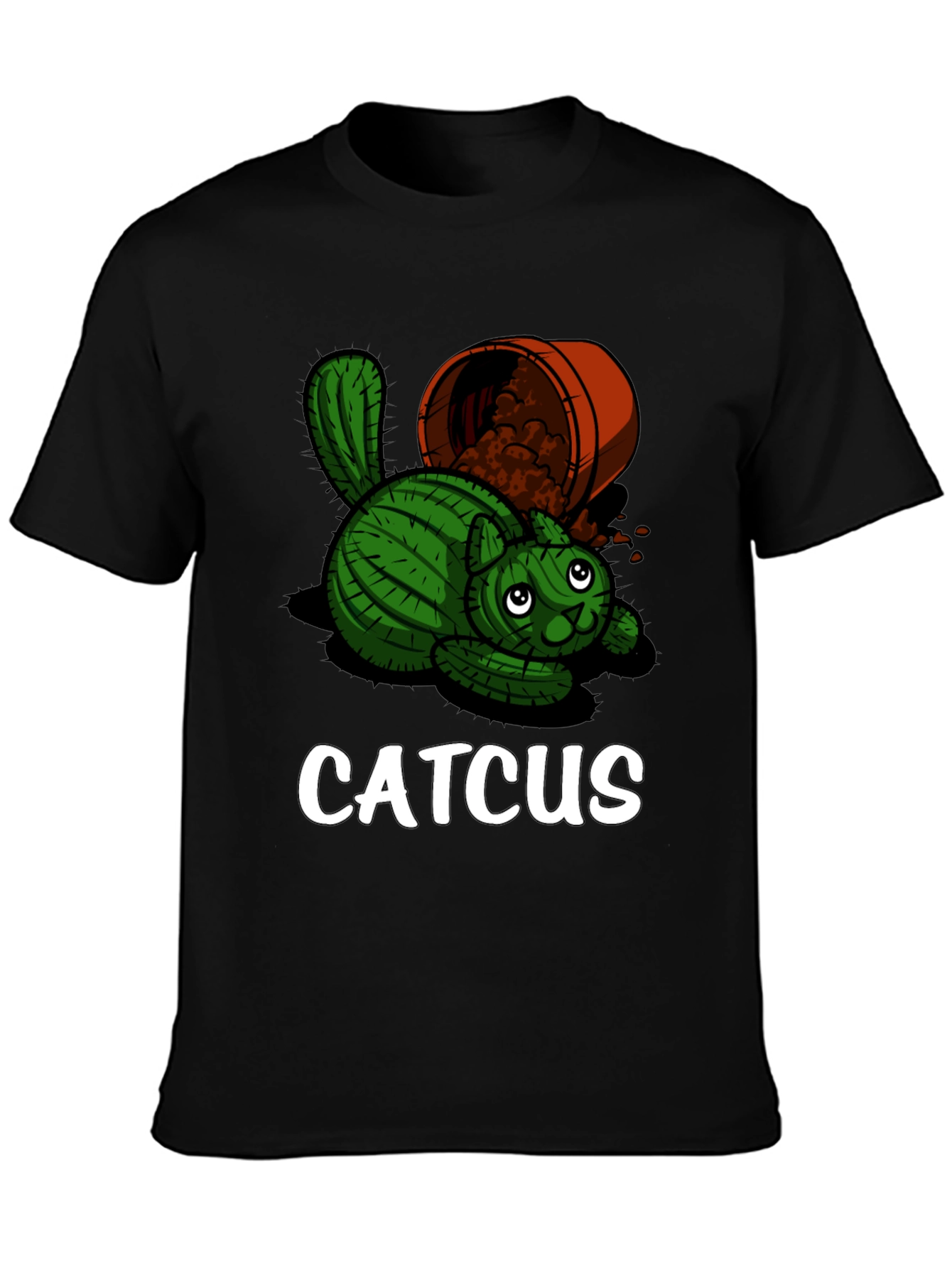 Black Catcus Graphic T-Shirt - Unique Funny Design view 3