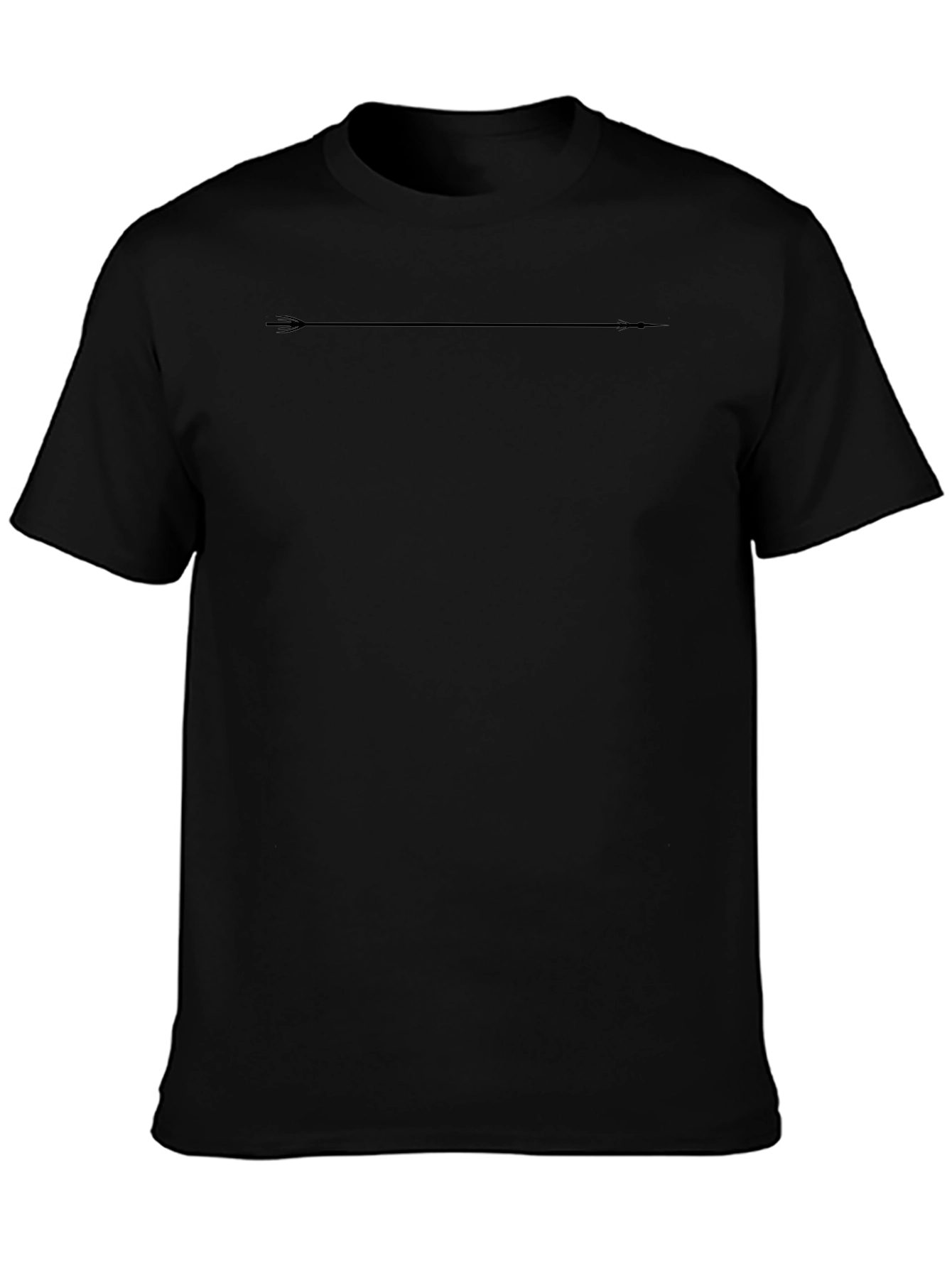 Black Minimalist Arrow T-Shirt - Black Cotton Blend Casual Tee view 3